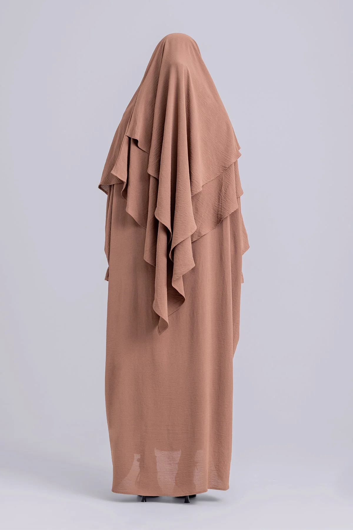 Abir Jilbab and Khimar Matching Set- Caramel - Image 6