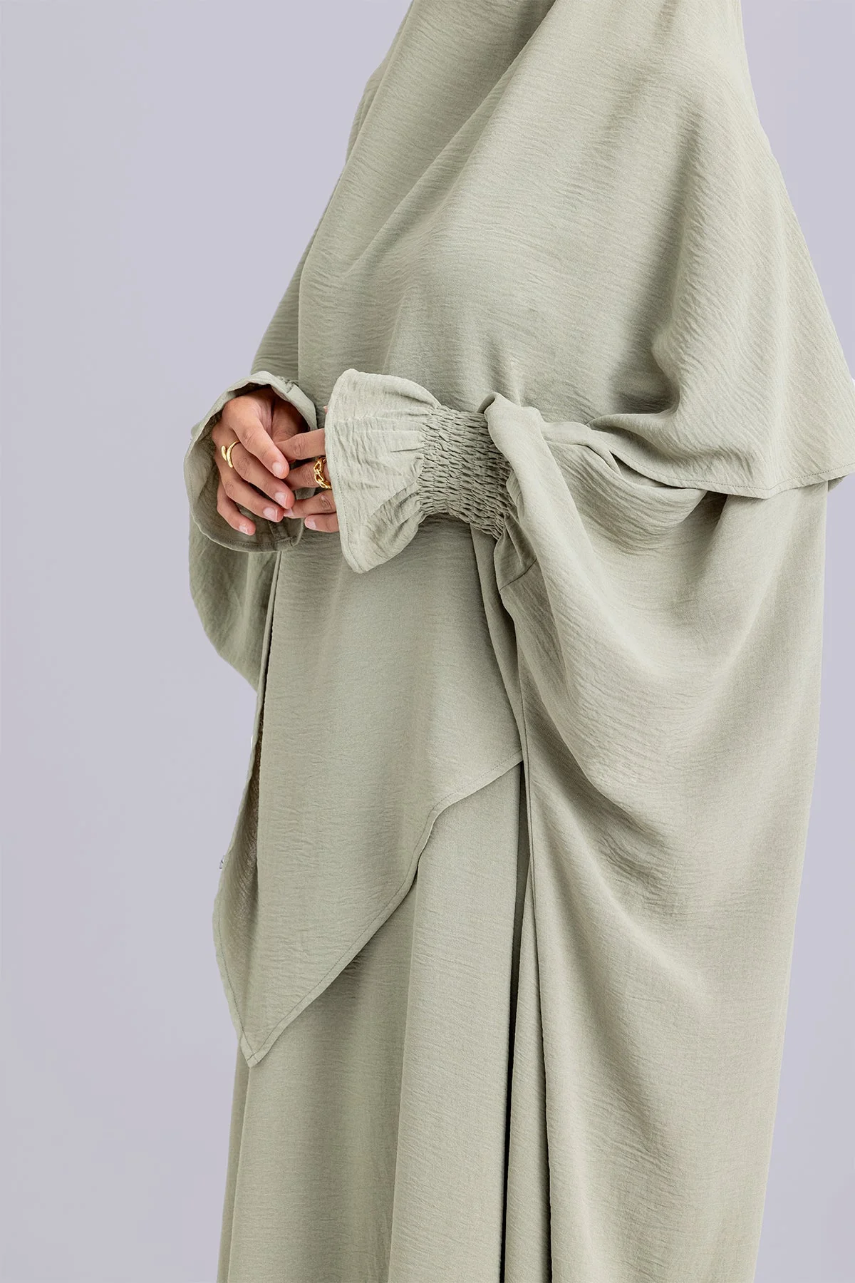 Abir Jilbab and Khimar Matching Set- Sage - Image 3
