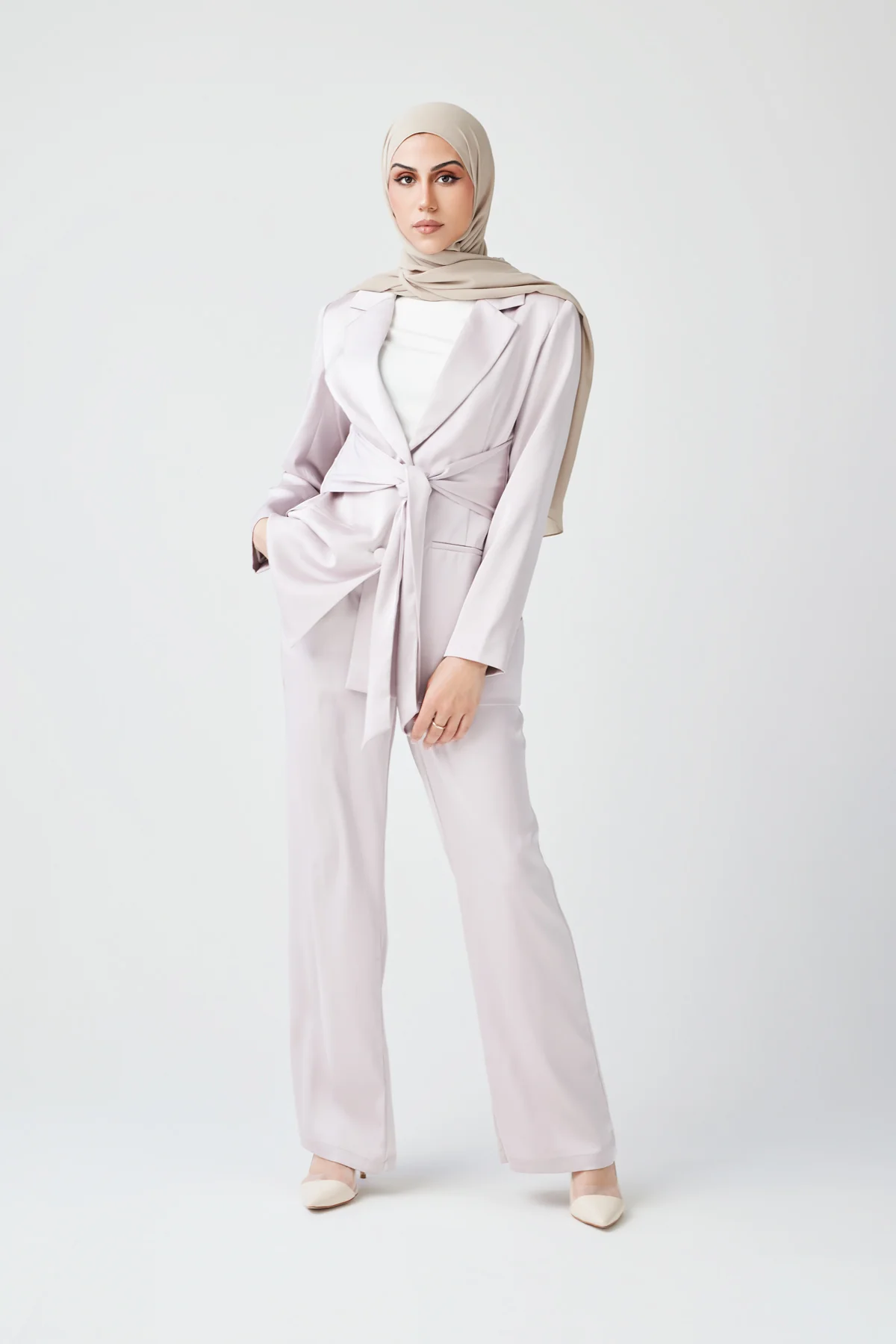 Adele Tie Waist Blazer - Lavender - Image 3
