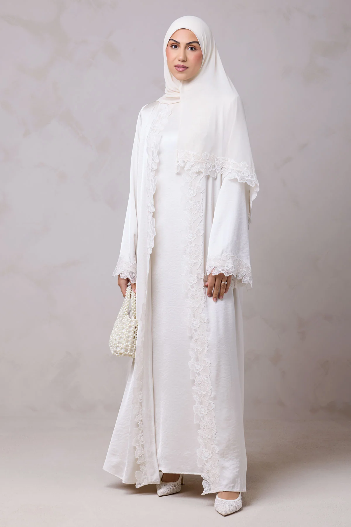 Amani Lace Trim Abaya & Hijab Set - Image 11