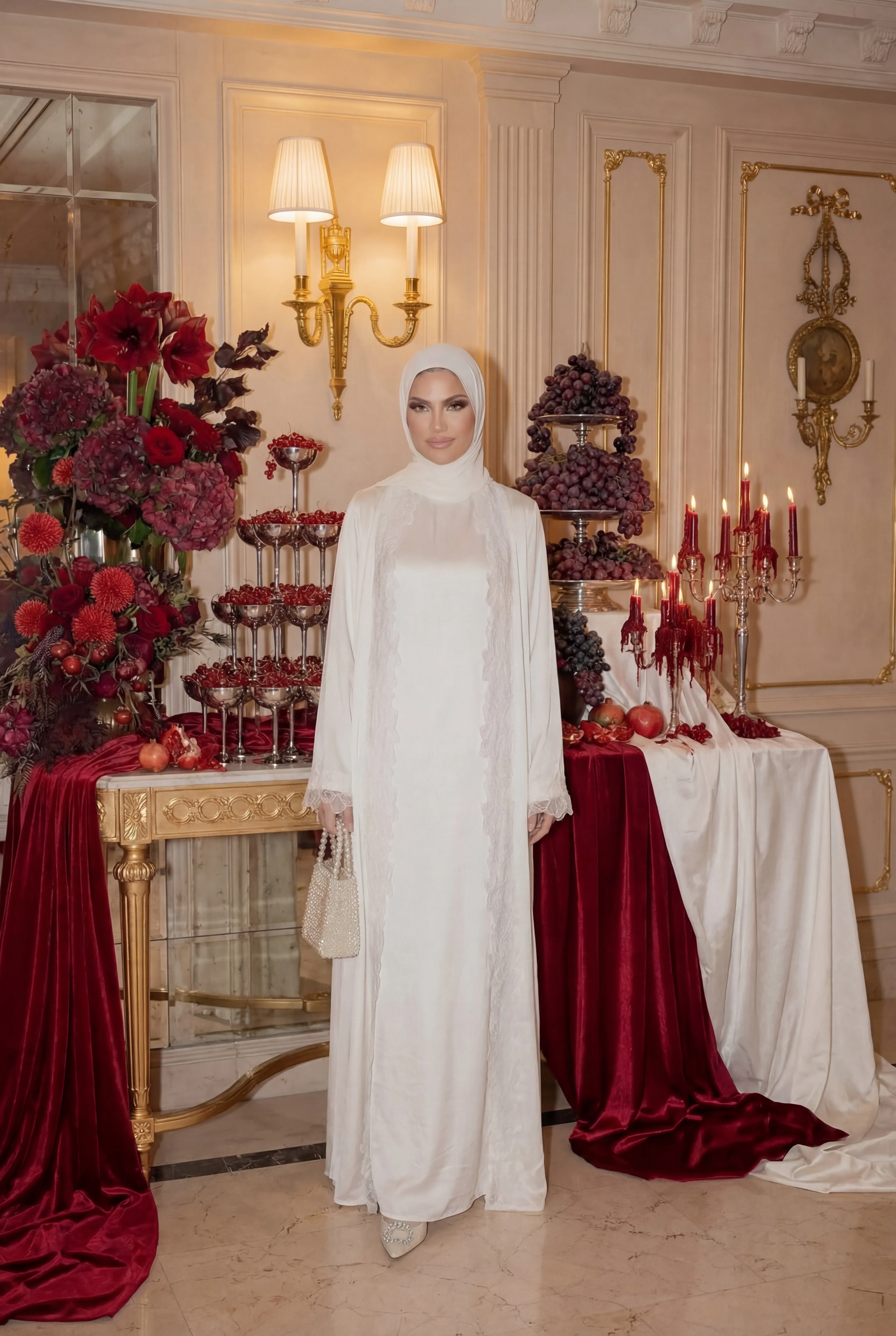 Amani Lace Trim Abaya & Hijab Set - Image 12