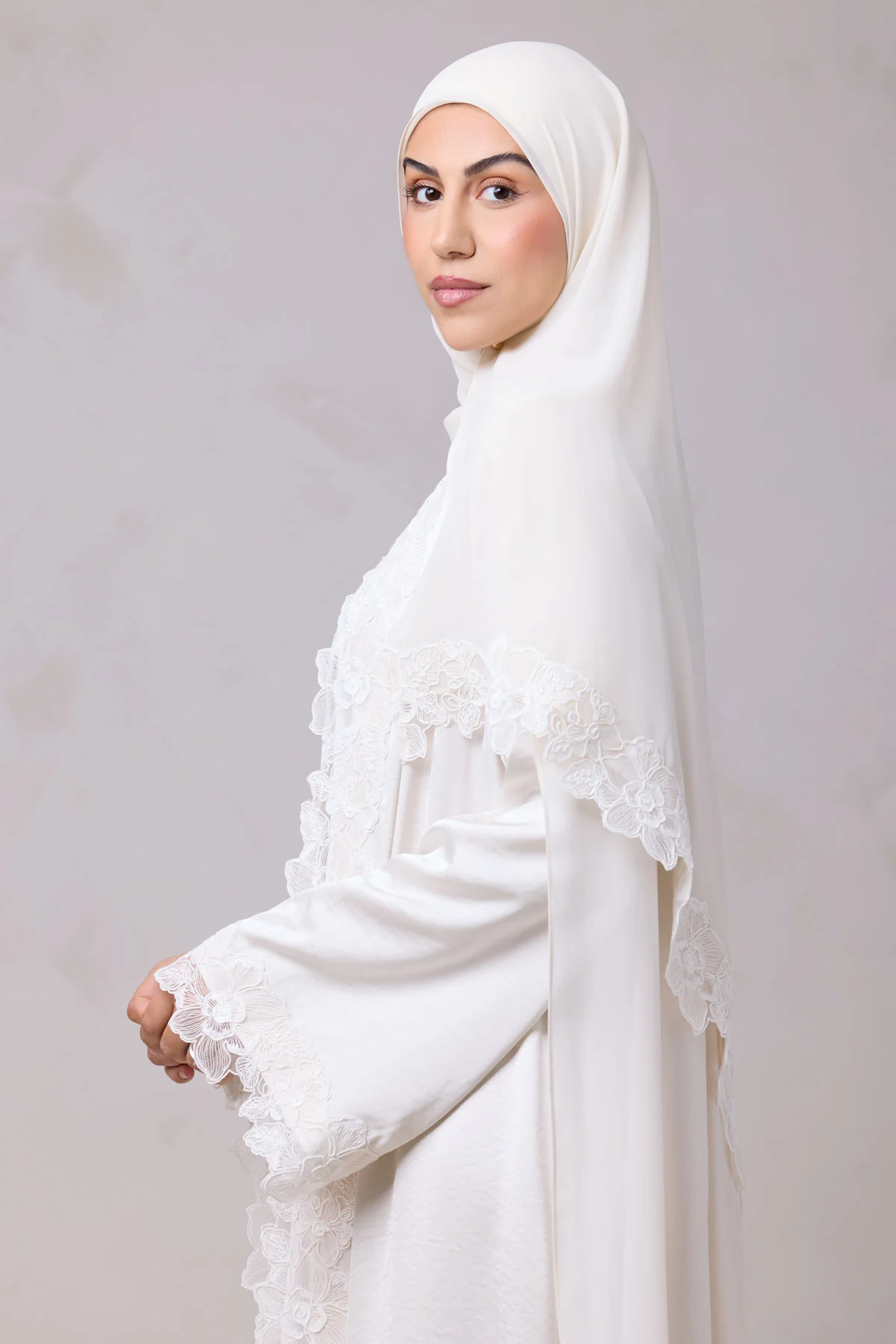 Amani Lace Trim Abaya & Hijab Set - Image 13
