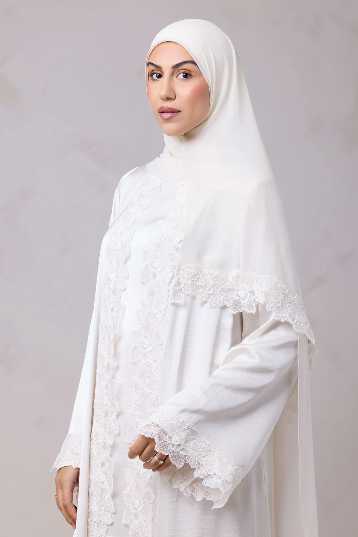 Amani Lace Trim Abaya & Hijab Set - Image 14