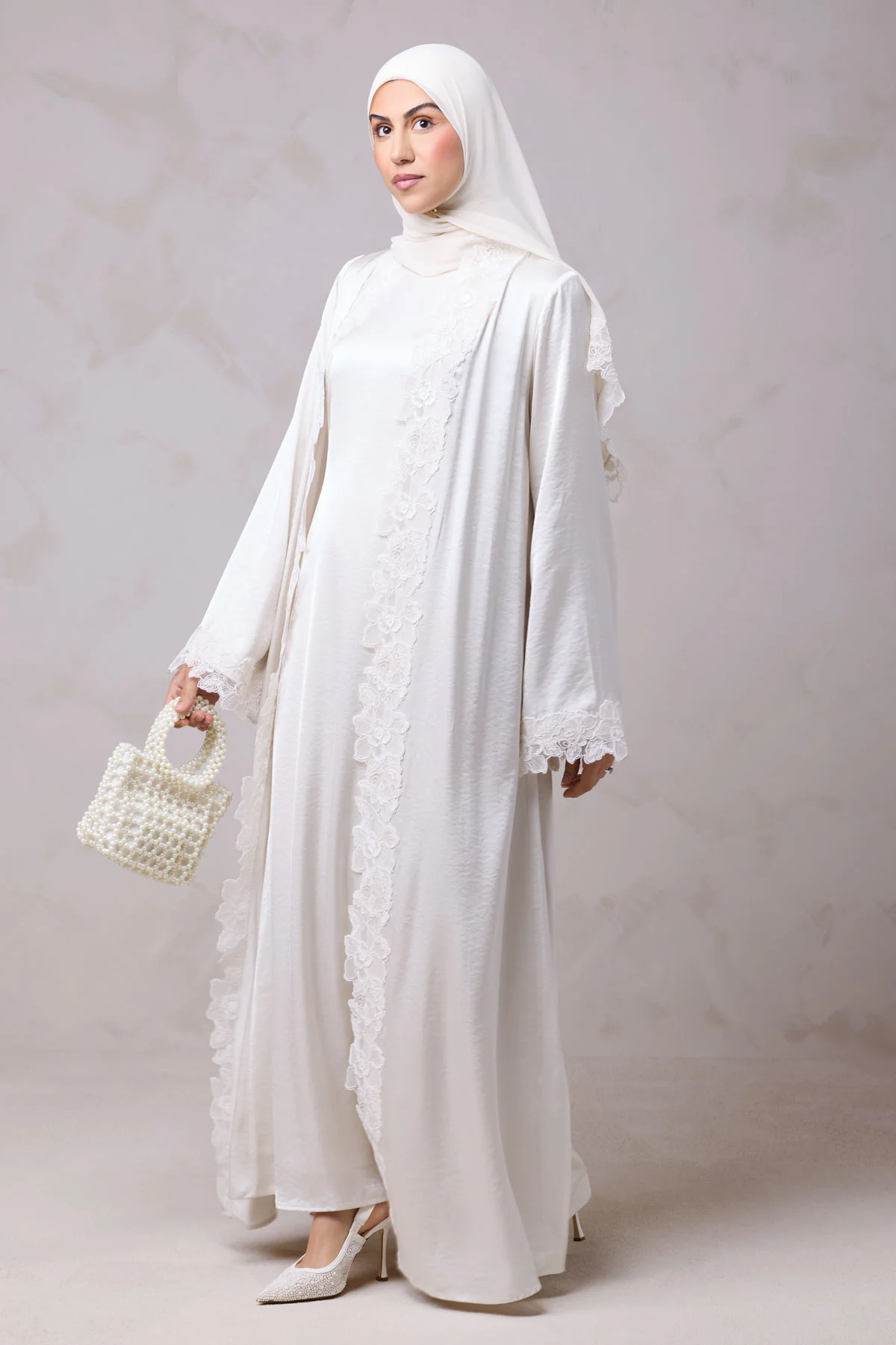 Amani Lace Trim Abaya & Hijab Set - Image 4
