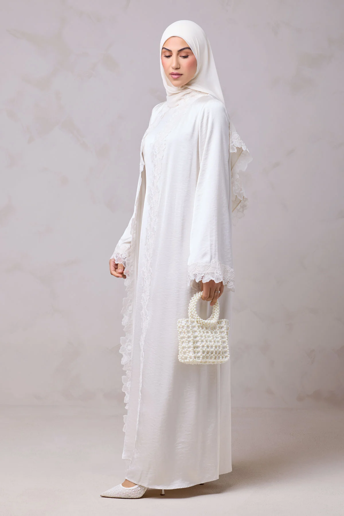 Amani Lace Trim Abaya & Hijab Set - Image 5