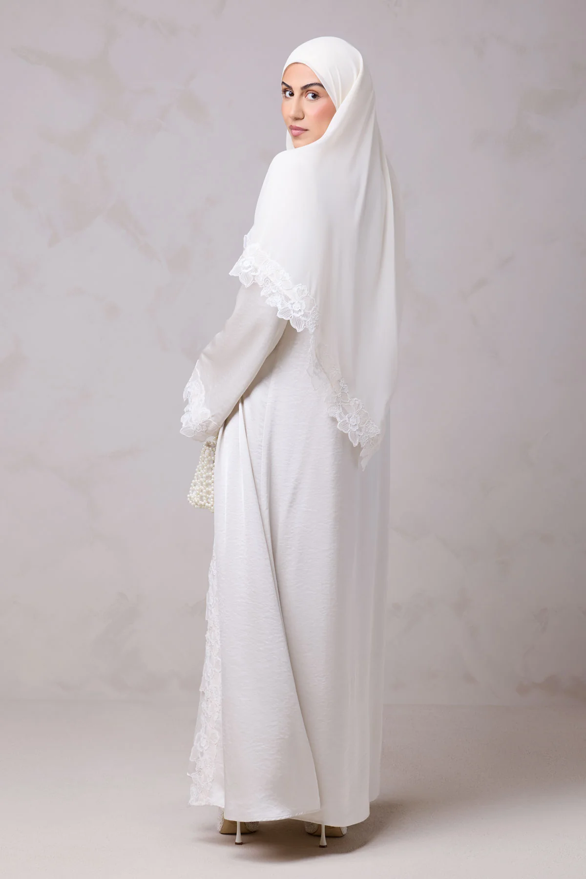 Amani Lace Trim Abaya & Hijab Set - Image 9