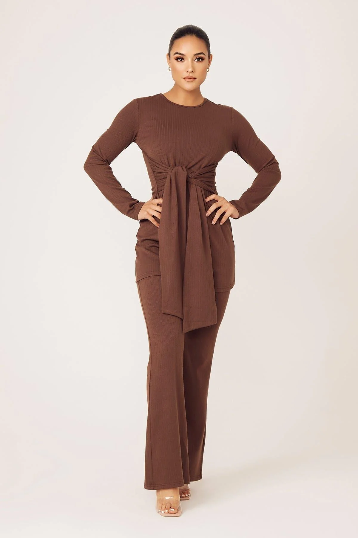 Amara Two Piece Matching Set- Mocha - Image 10