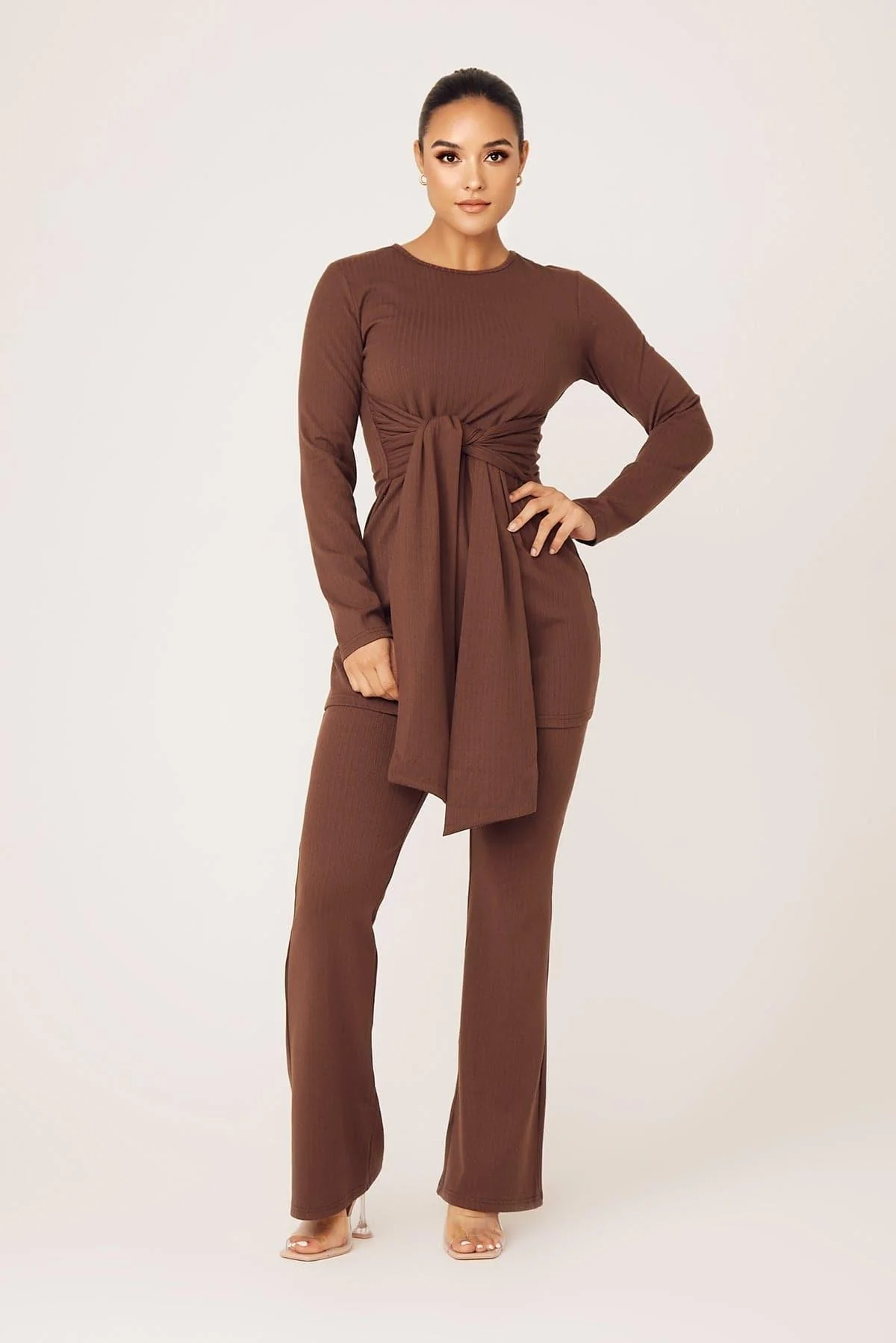 Amara Two Piece Matching Set- Mocha - Image 2