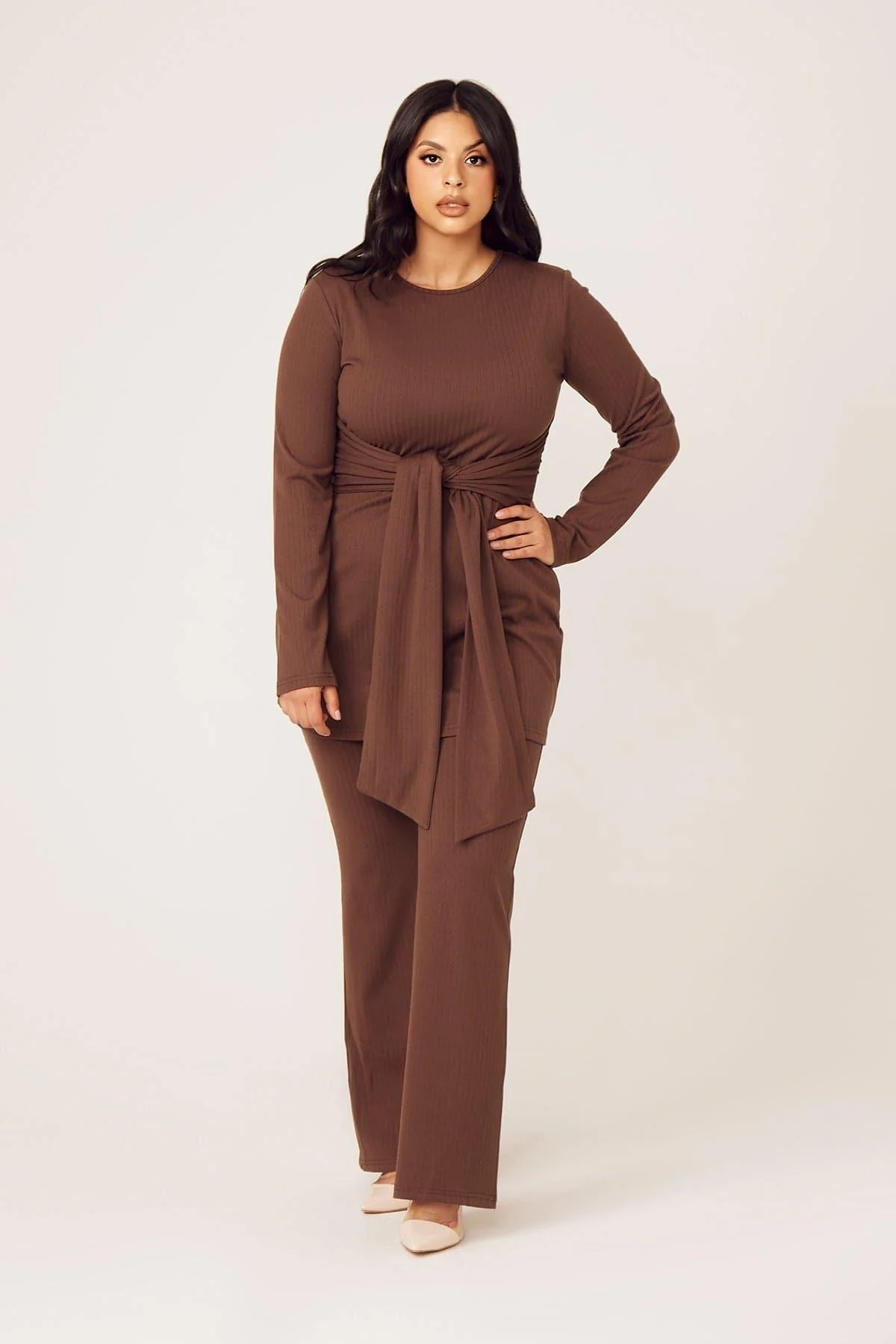 Amara Two Piece Matching Set- Mocha - Image 3