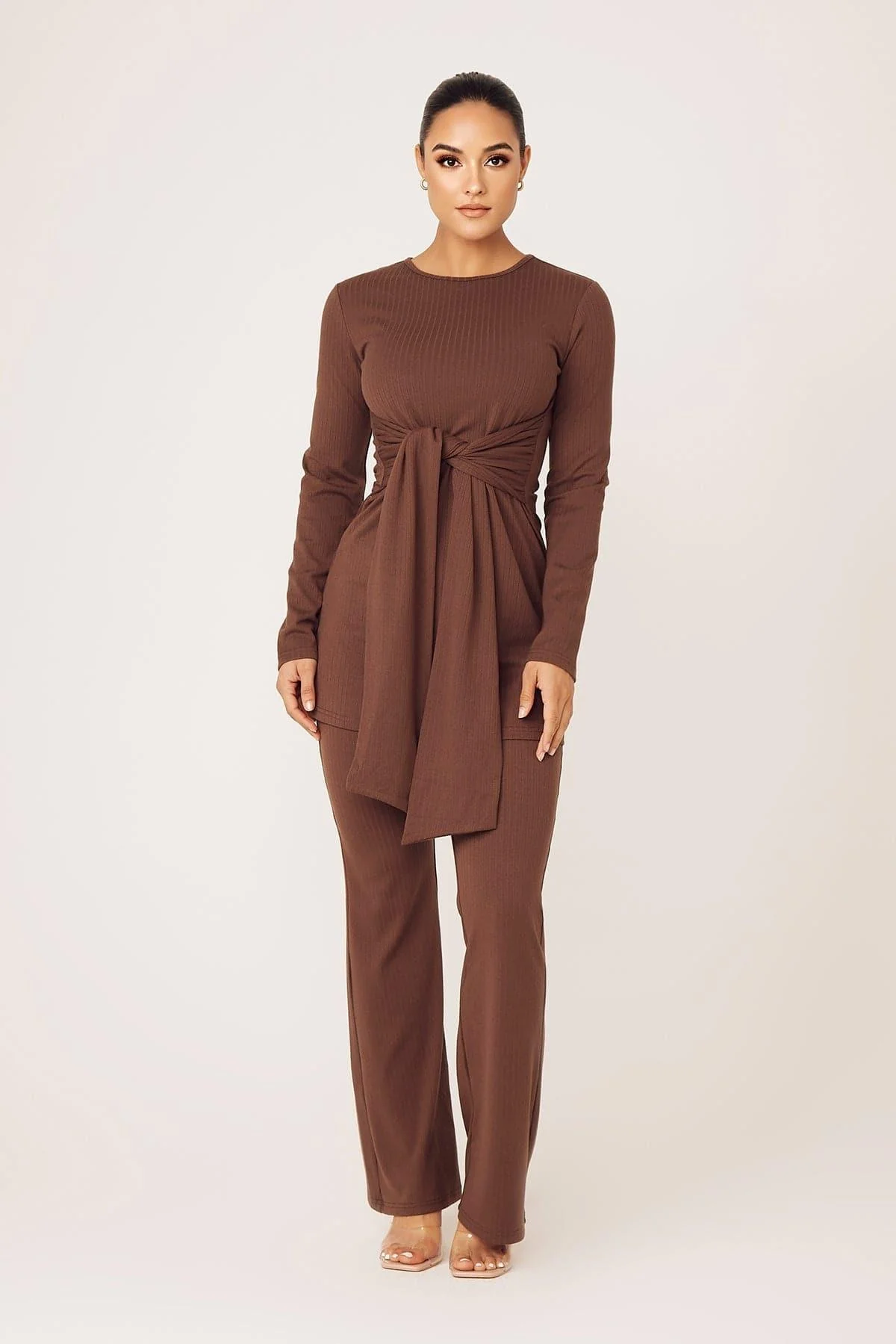 Amara Two Piece Matching Set- Mocha - Image 4