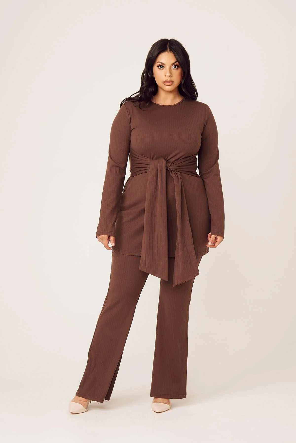 Amara Two Piece Matching Set- Mocha - Image 5