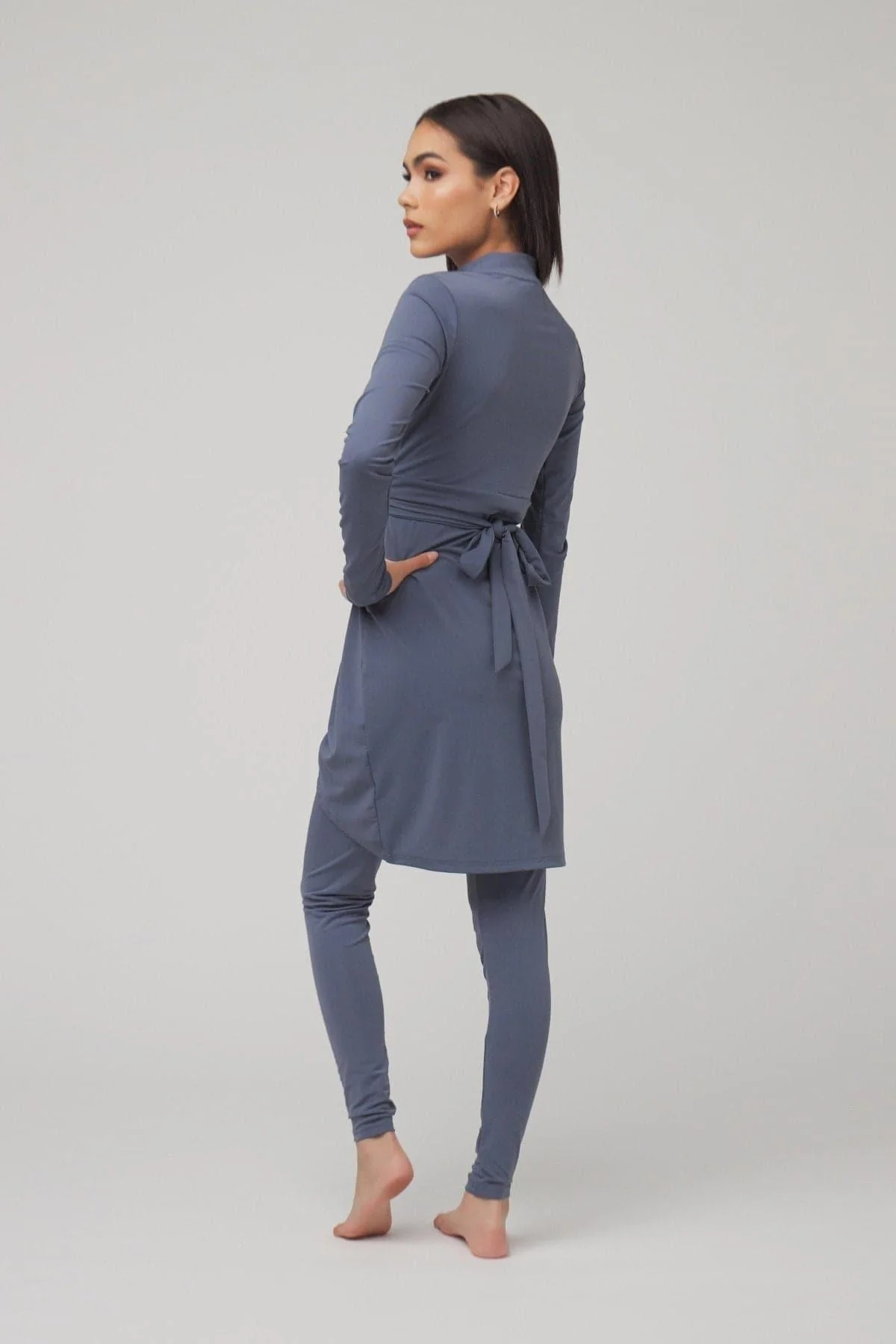 Anya 3 Piece Modest Swimsuit - Sea Blue - Image 2