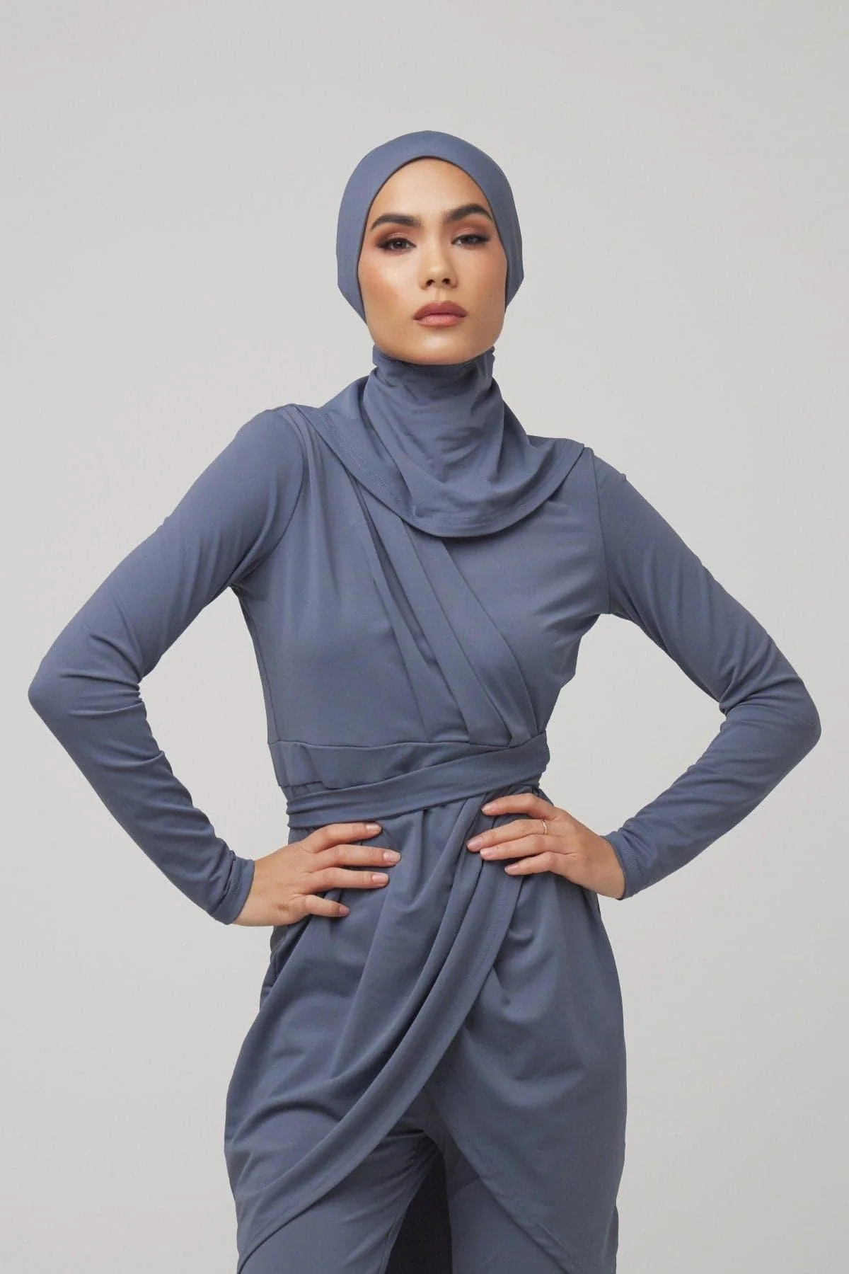Anya 3 Piece Modest Swimsuit - Sea Blue - Image 3