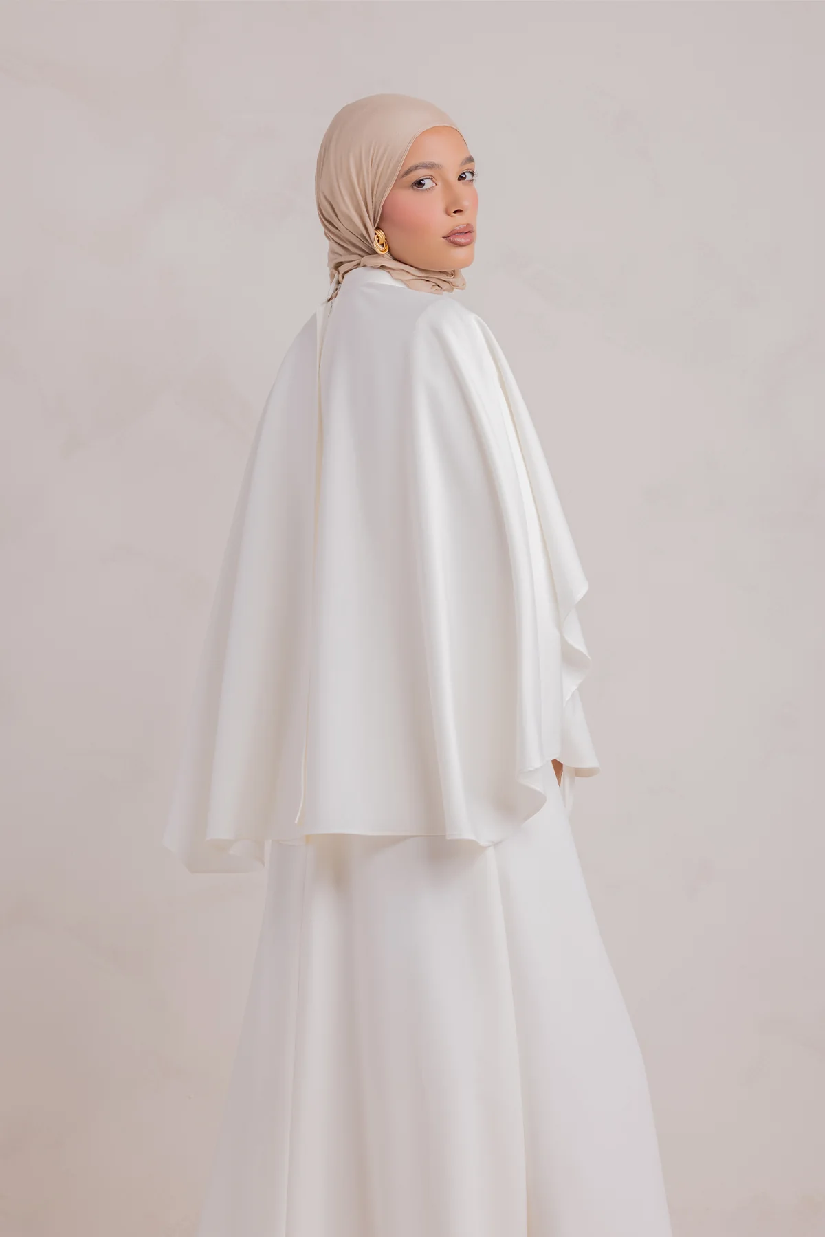 Ari Cape Maxi Gown - Off White - Image 10