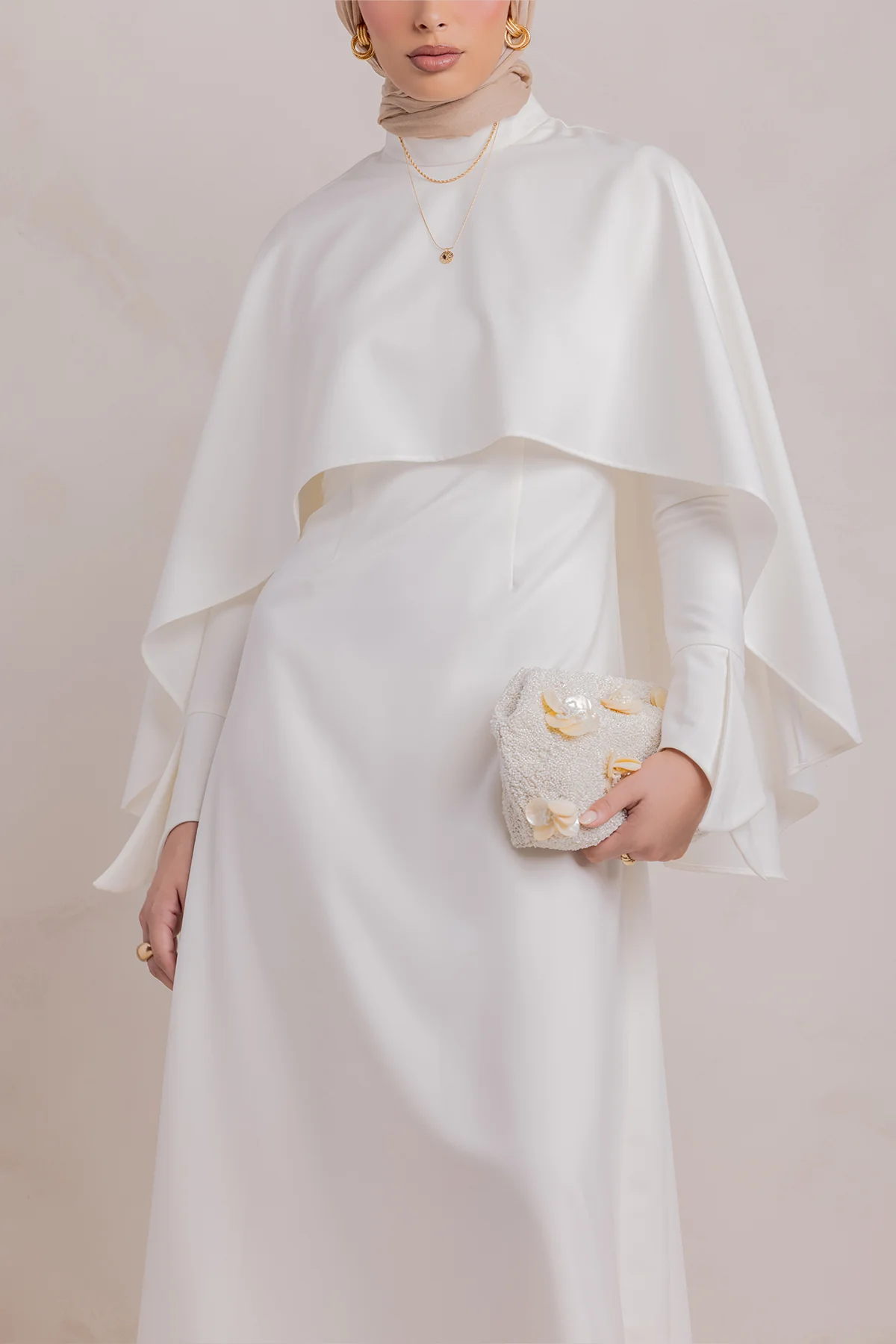 Ari Cape Maxi Gown - Off White - Image 12