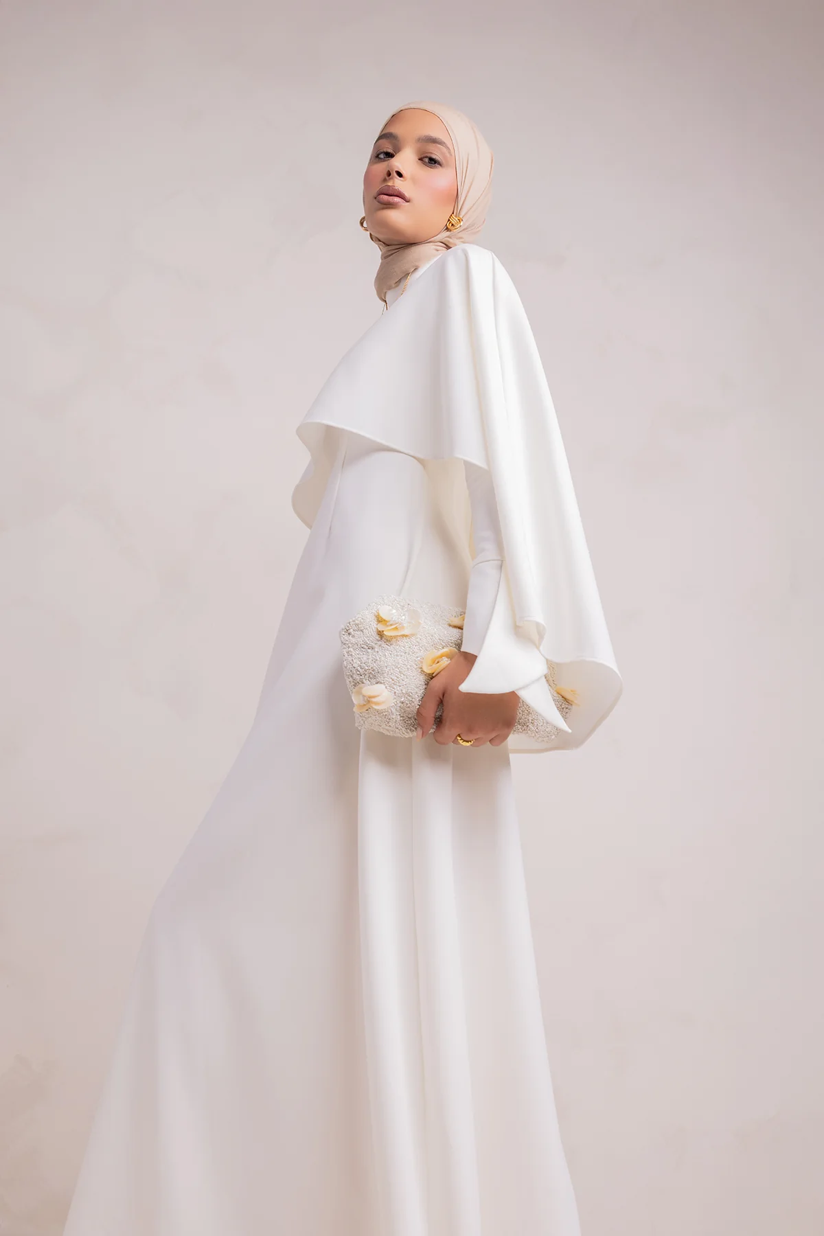 Ari Cape Maxi Gown - Off White - Image 14