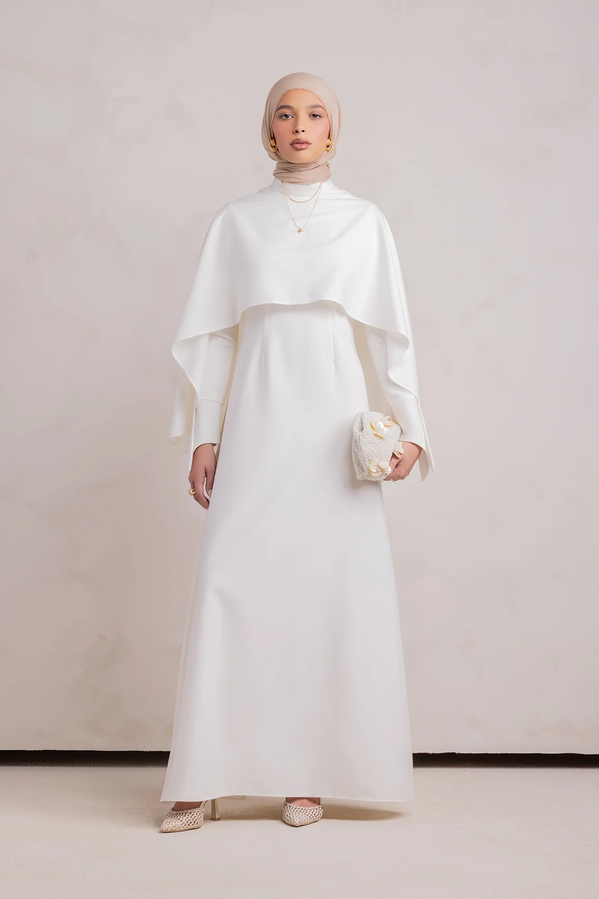 Ari Cape Maxi Gown - Off White - Image 7