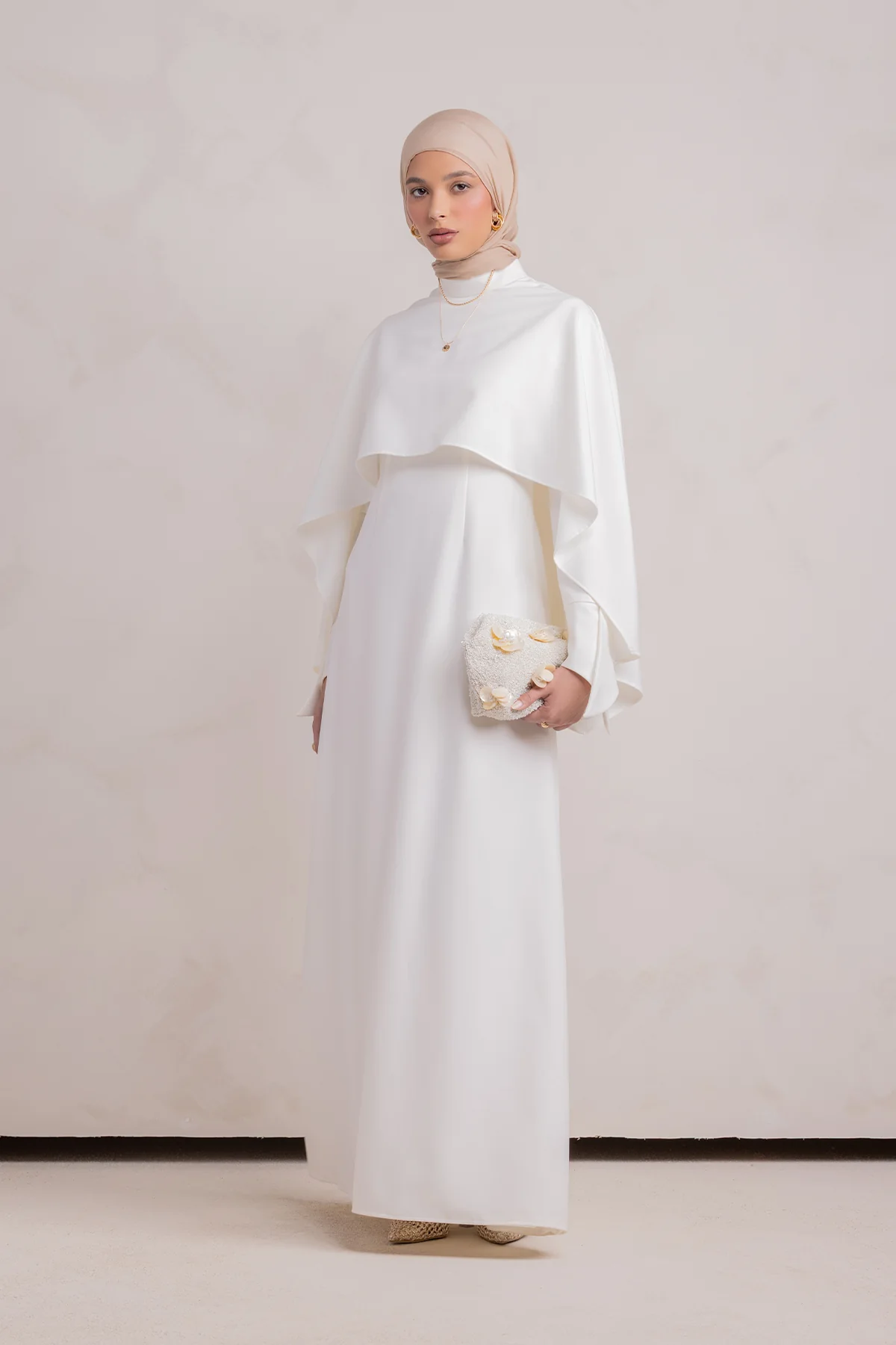 Ari Cape Maxi Gown - Off White - Image 8