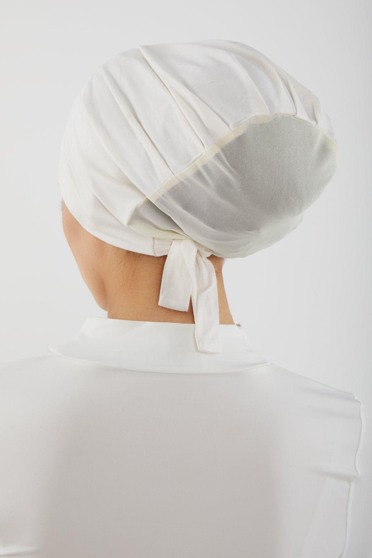 Aria Mesh Tie Back Undercap- Gardenia - Image 3