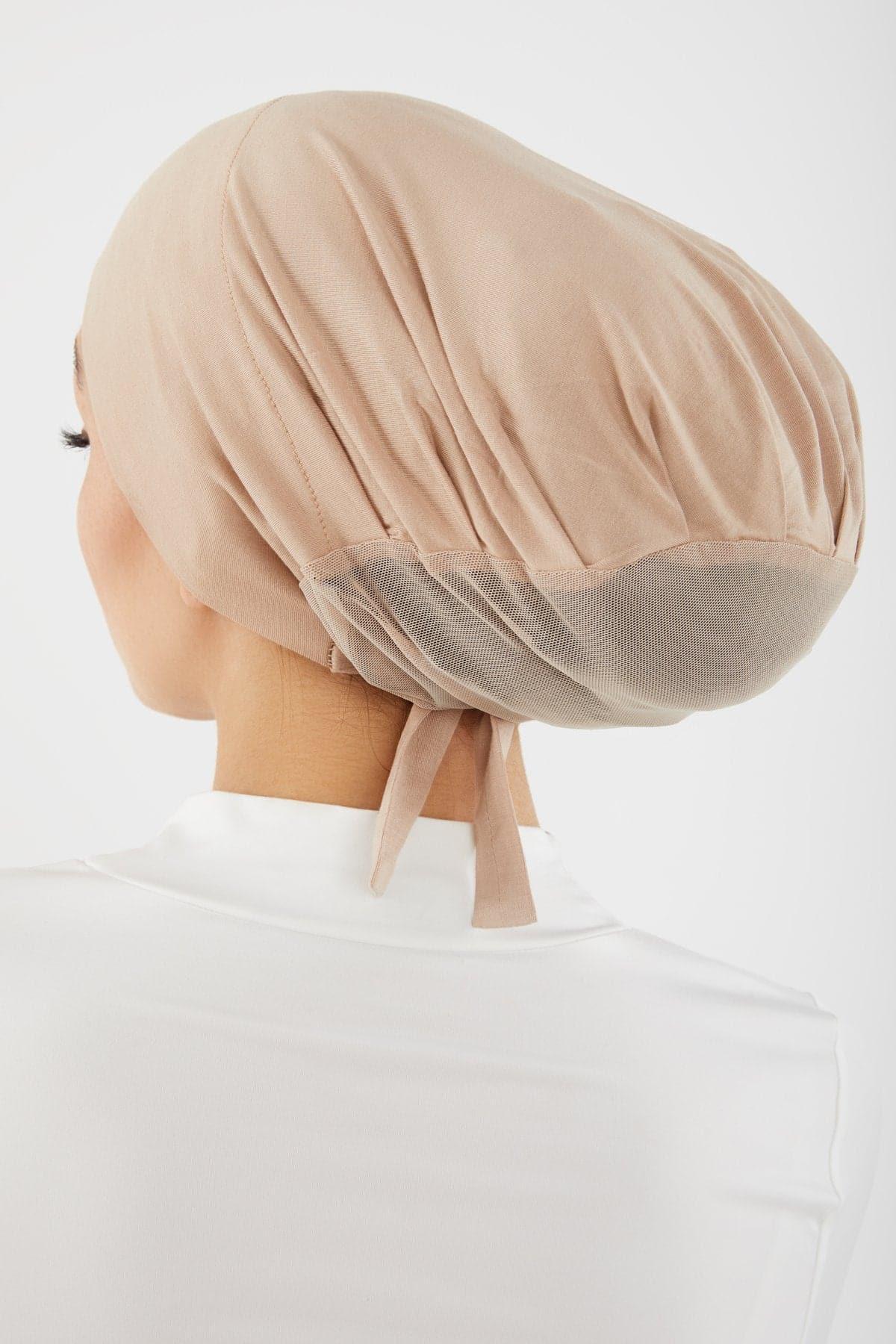 Aria Mesh Tie Back Undercap- Warm Taupe - Image 3