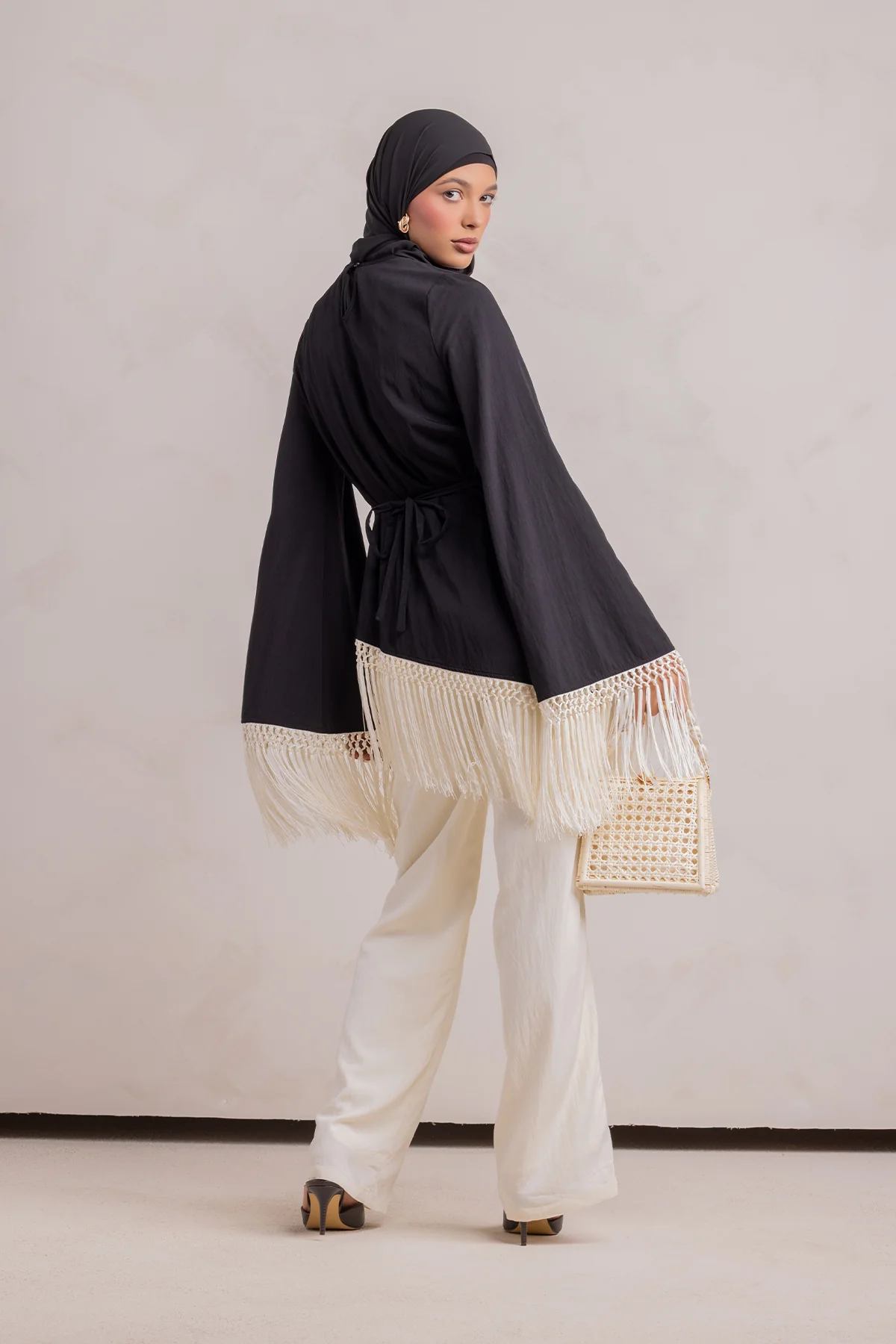 Batoul Fringe Tunic - Black - Image 12