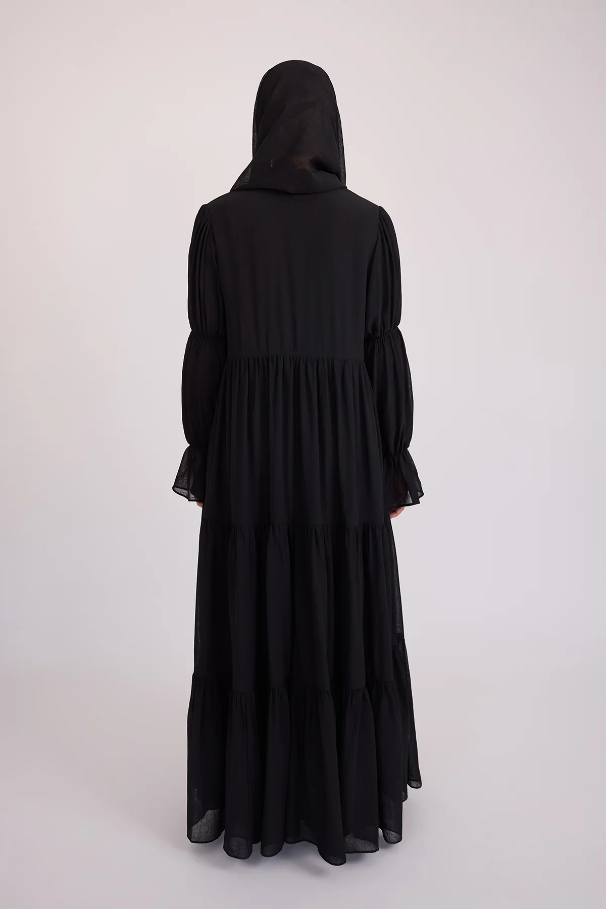 Bohemian Abaya Set - Black - Image 3