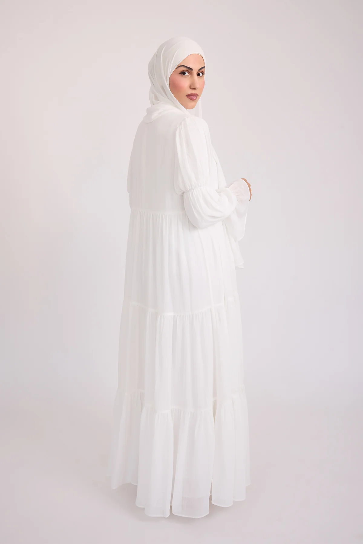 Bohemian Abaya Set - Cream - Image 3