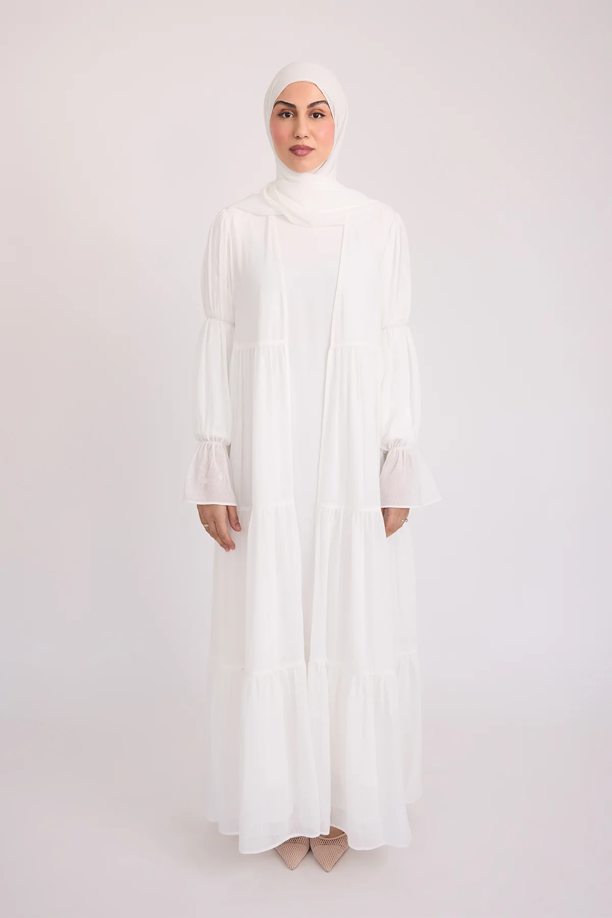 Bohemian Abaya Set - Cream - Image 4