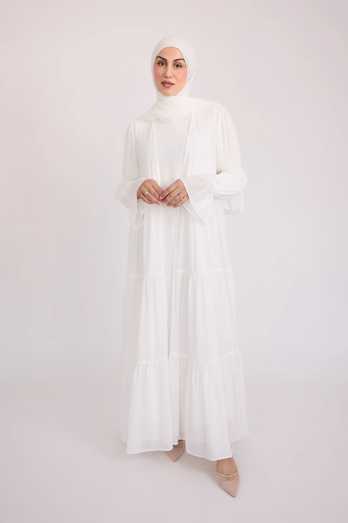 Bohemian Abaya Set - Cream - Image 5