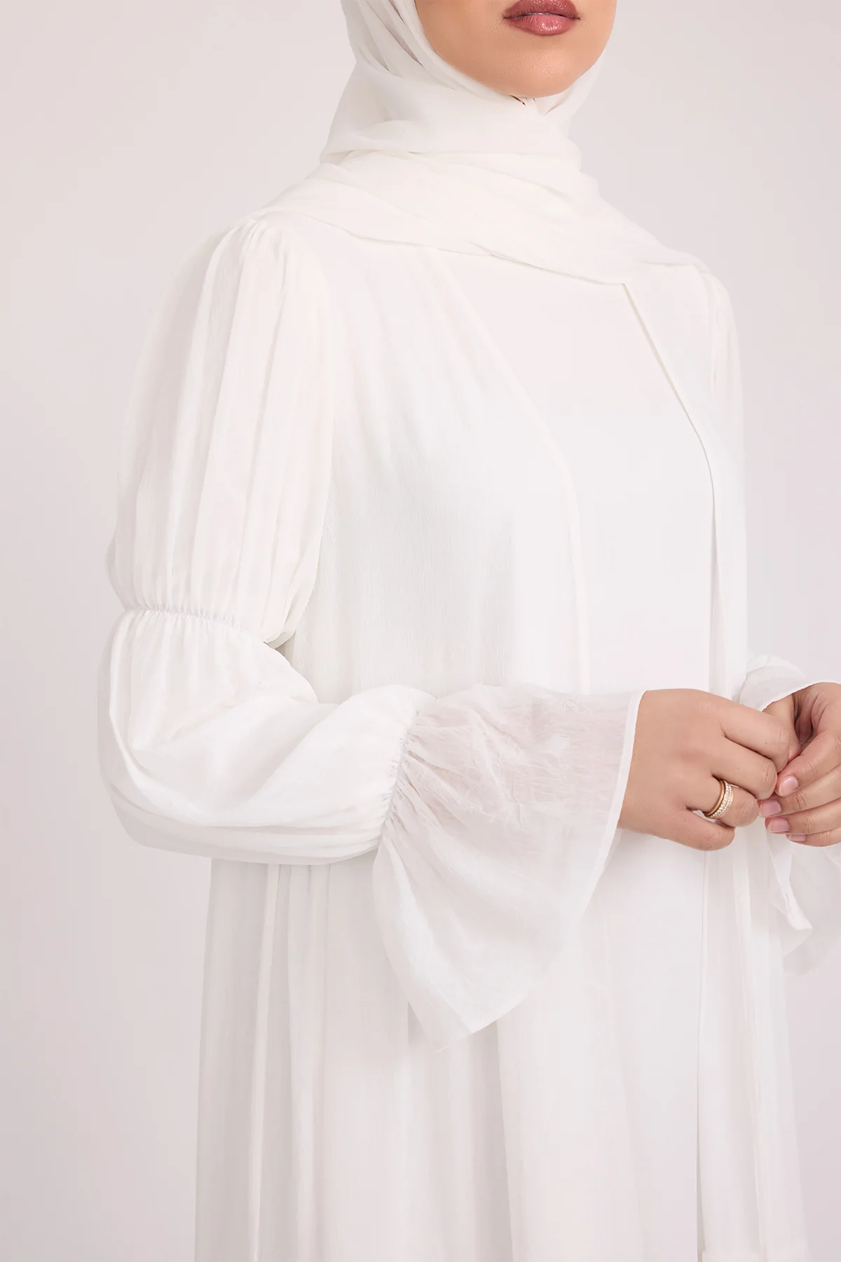 Bohemian Abaya Set - Cream - Image 7