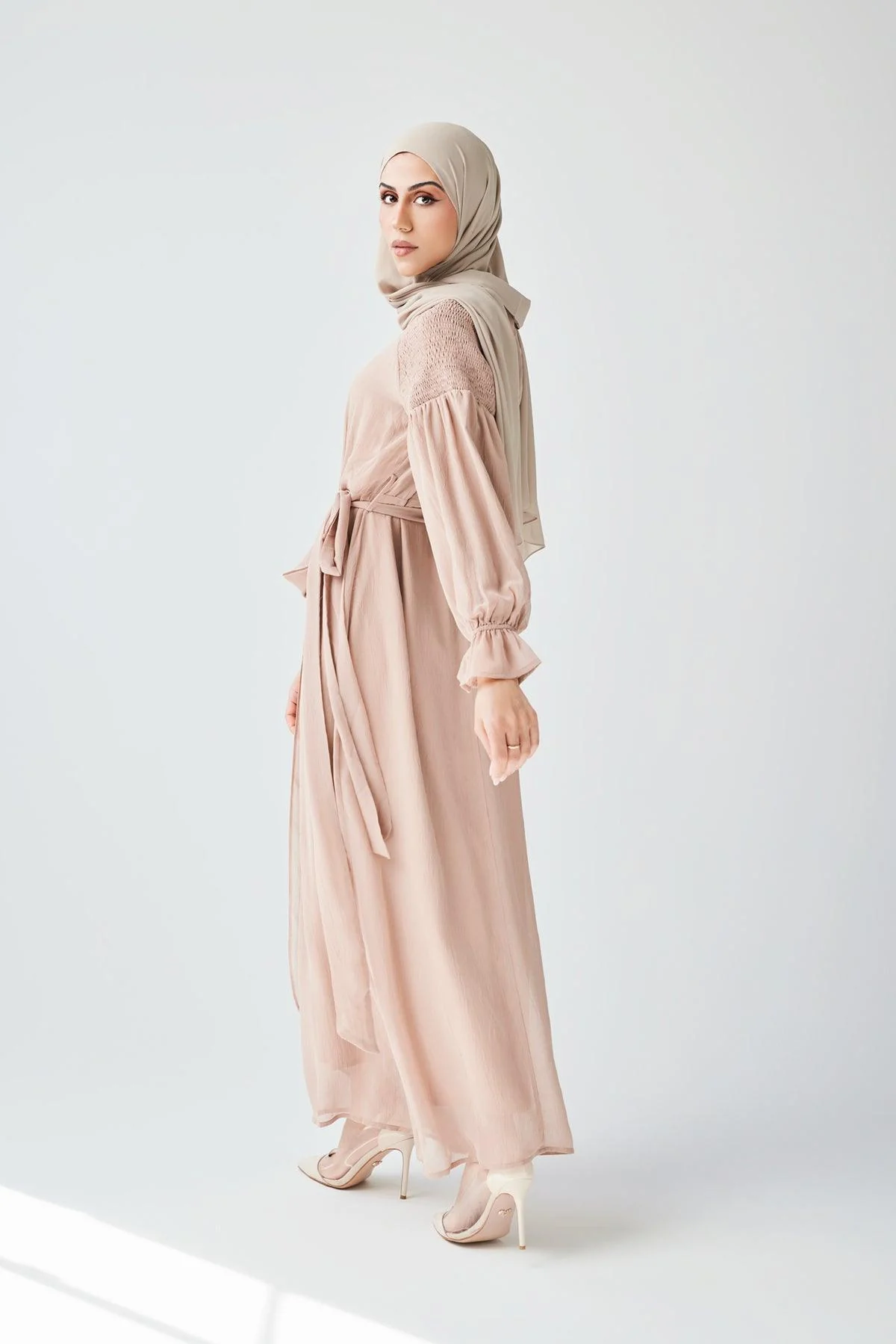 Brianna Tie Wrap Maxi Dress - Sand - Image 7