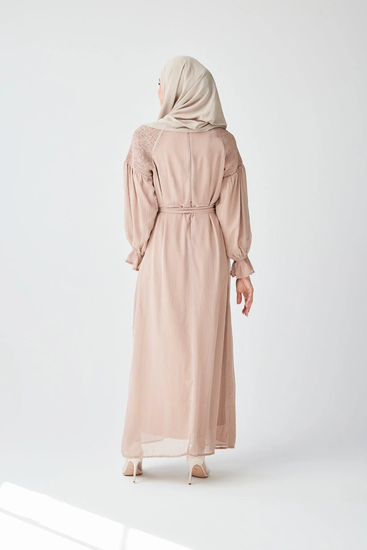 Brianna Tie Wrap Maxi Dress - Sand - Image 8