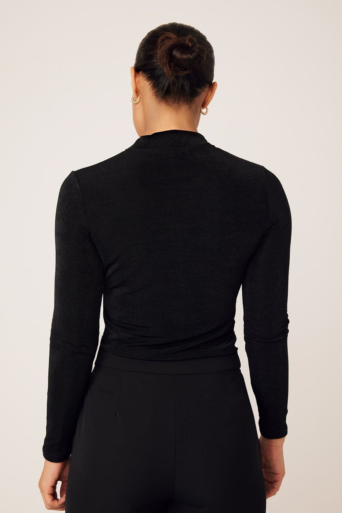 Camille Long Sleeve Body Shirt- Black - Image 5