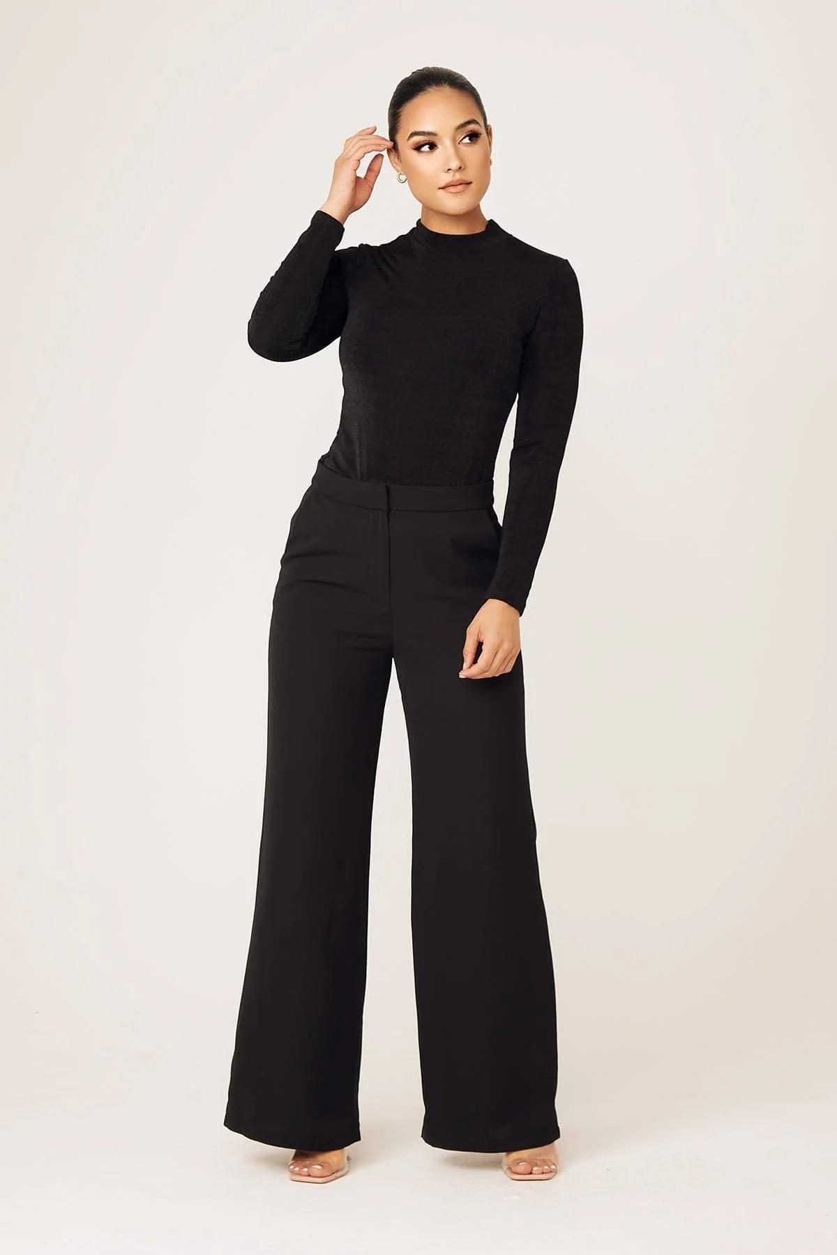 Camille Long Sleeve Body Shirt- Black - Image 6