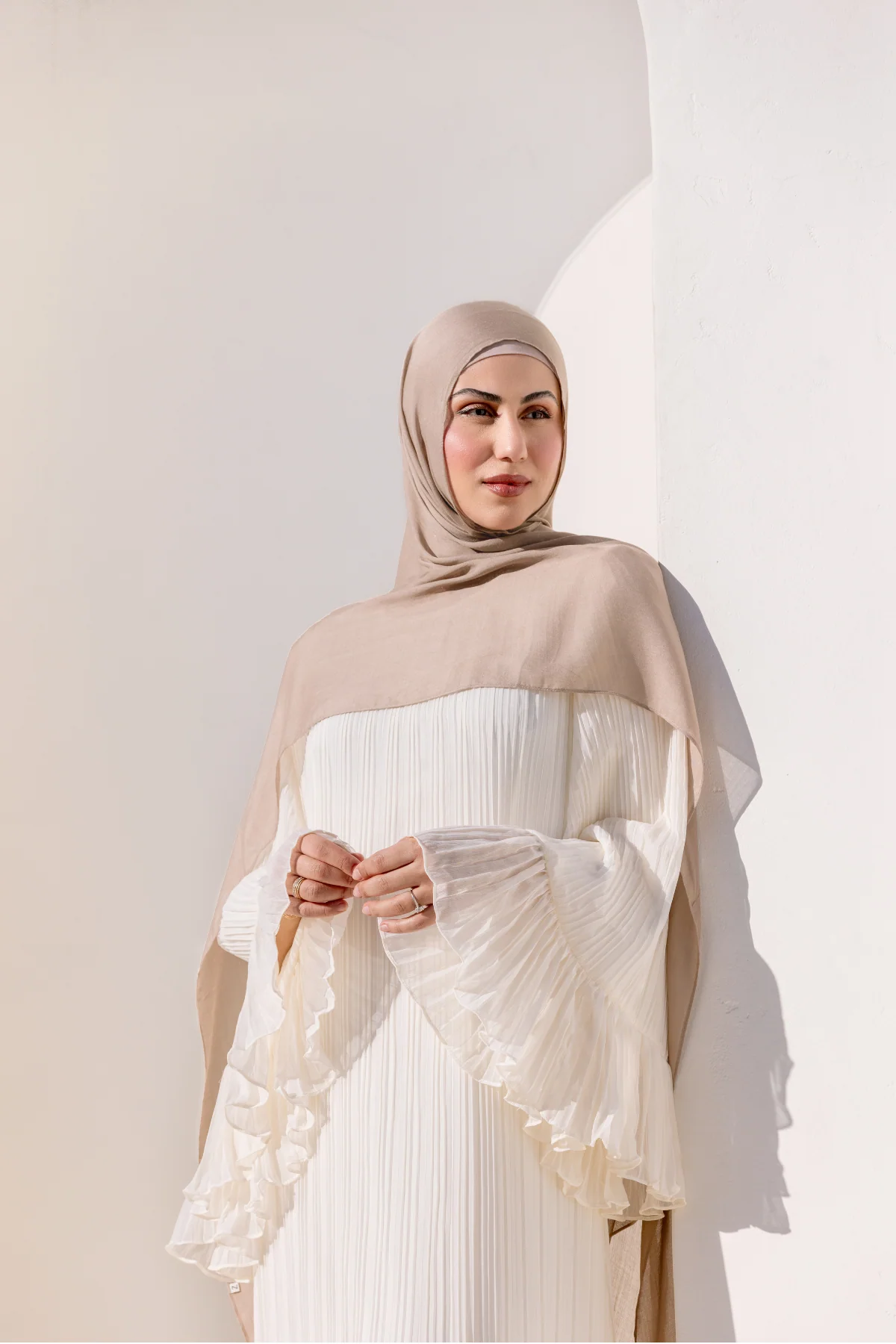 Camille Pleated Maxi Dress - Off White
