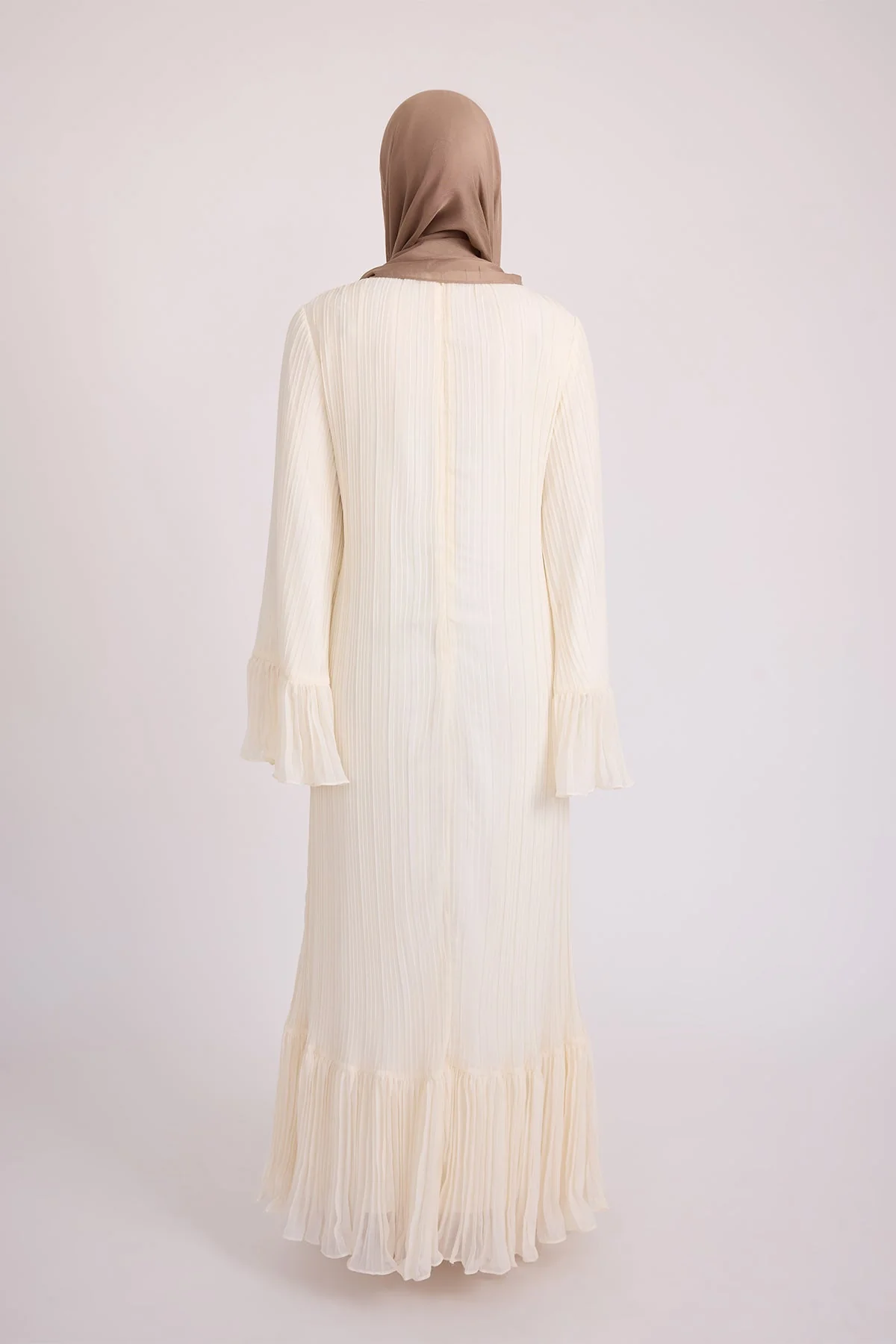Camille Pleated Maxi Dress - Off White - Image 11