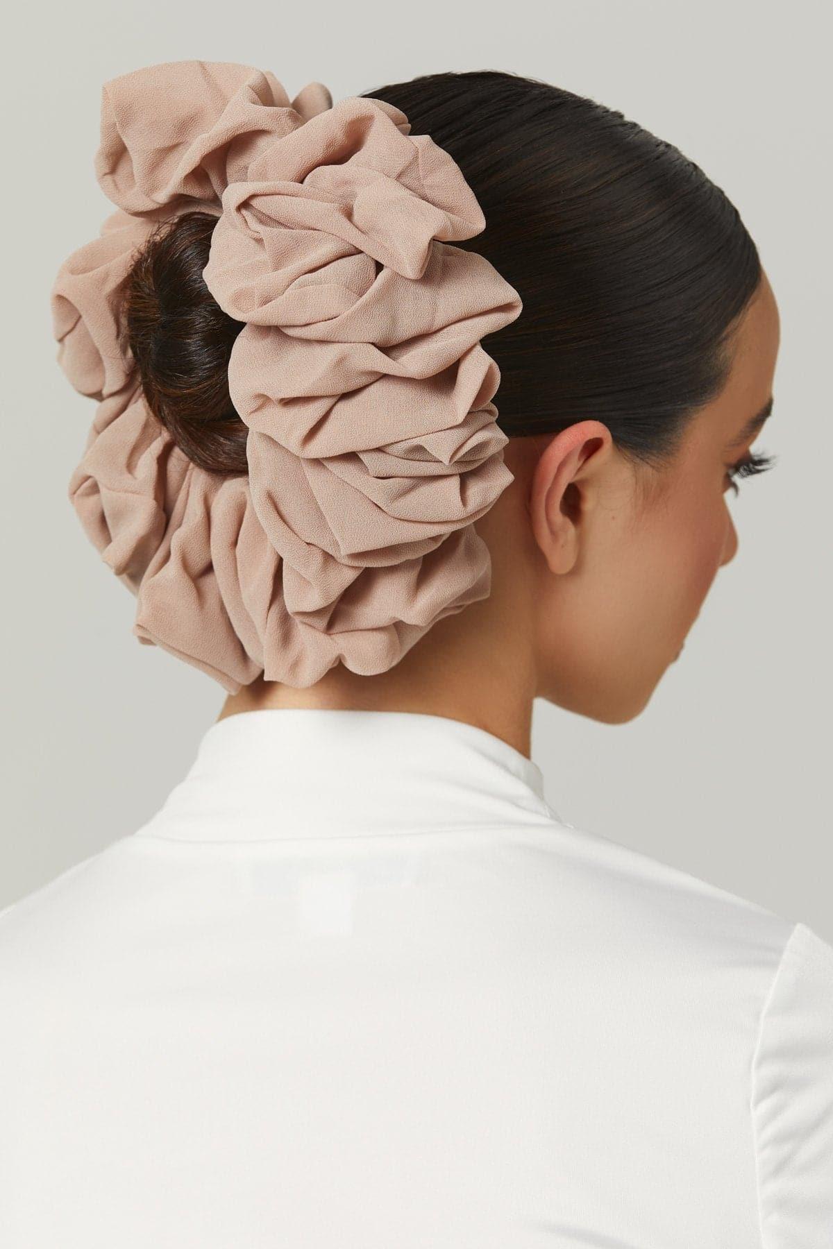 Chiffon Hijab Scrunchie- Nude - Image 3
