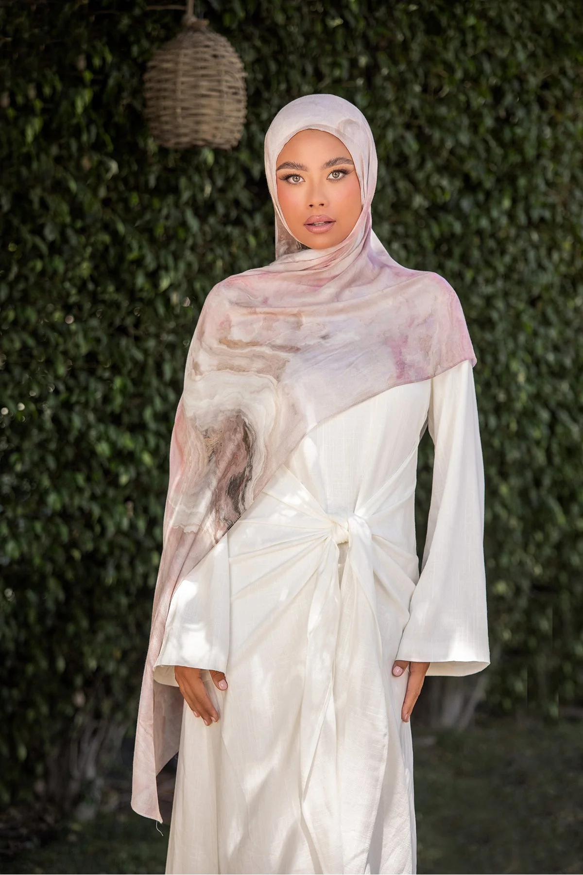 Coral Print Modal Hijab - Image 3