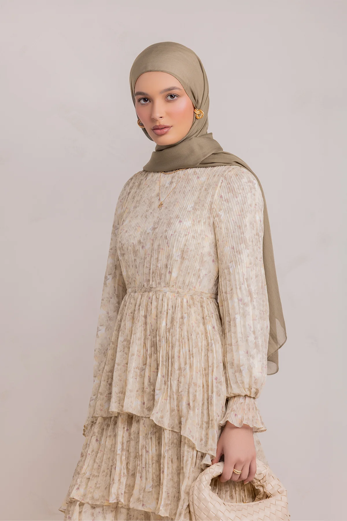 Dalia Pleated Ruffle Maxi Dress- Rosemary - Image 12