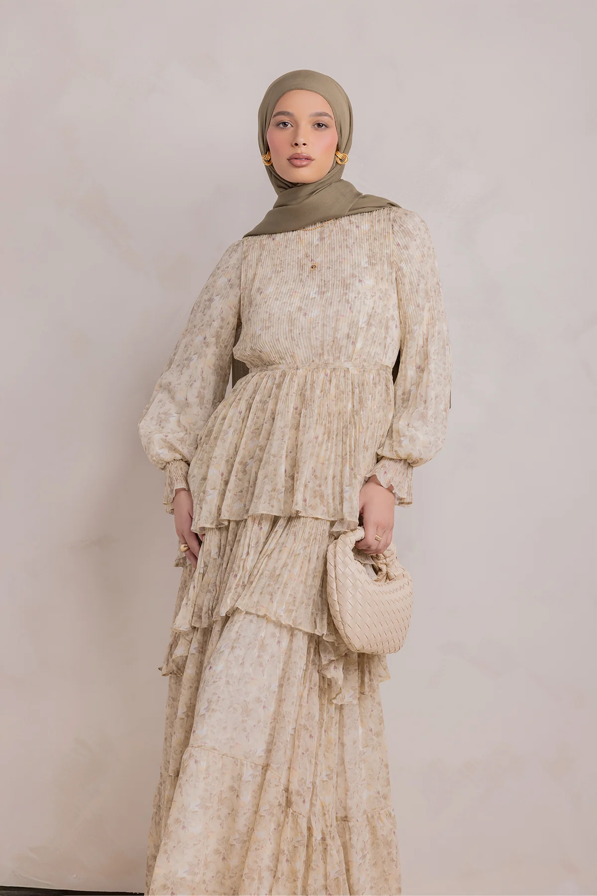 Dalia Pleated Ruffle Maxi Dress- Rosemary - Image 14
