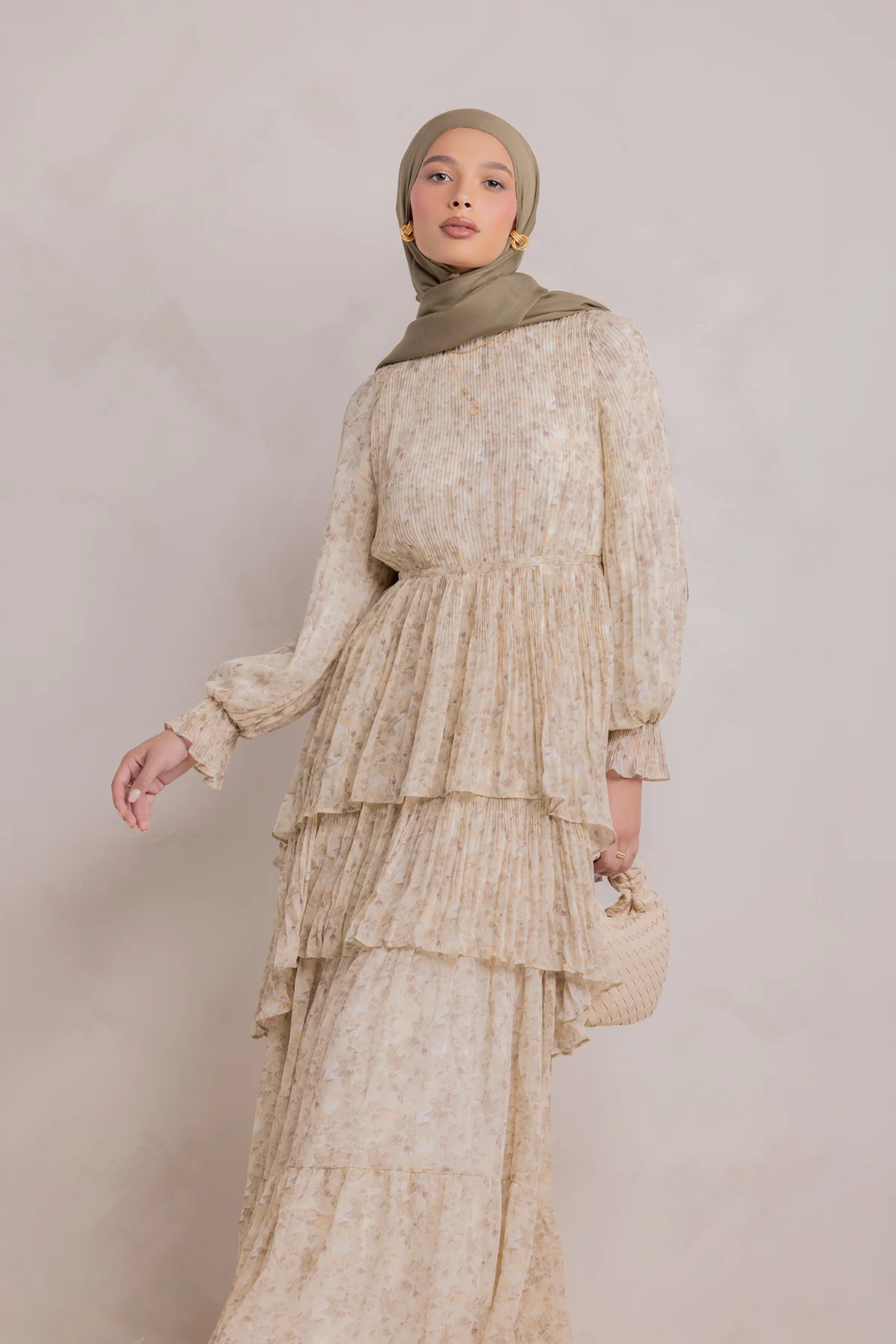 Dalia Pleated Ruffle Maxi Dress- Rosemary - Image 15