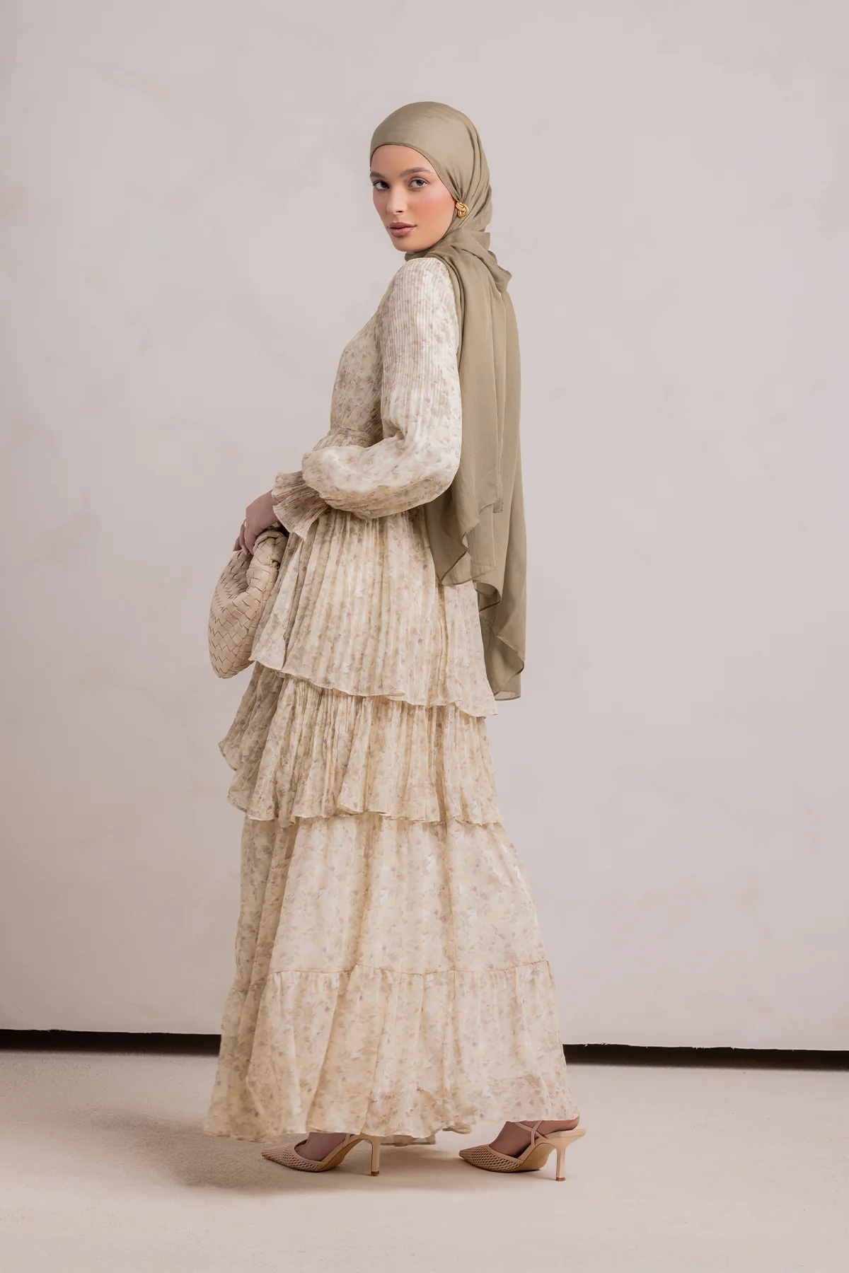 Dalia Pleated Ruffle Maxi Dress- Rosemary - Image 17