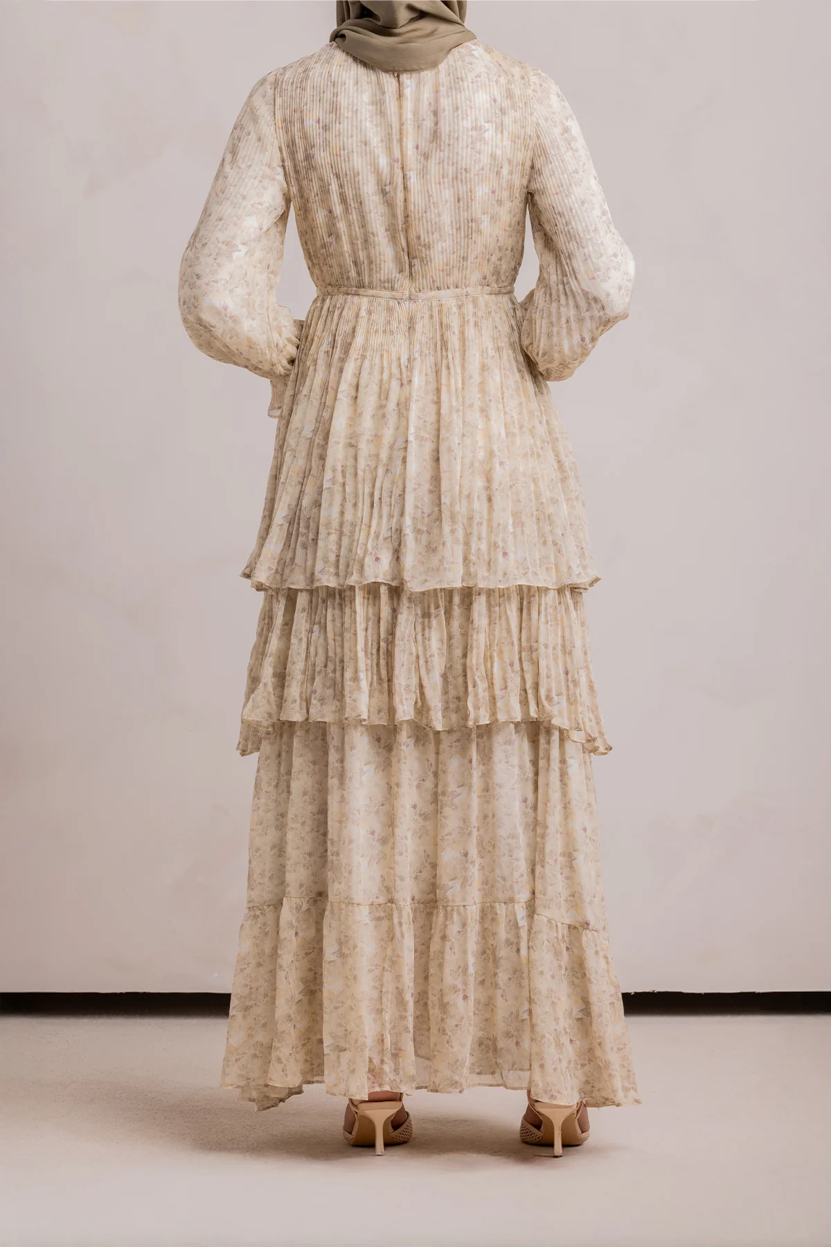 Dalia Pleated Ruffle Maxi Dress- Rosemary - Image 19