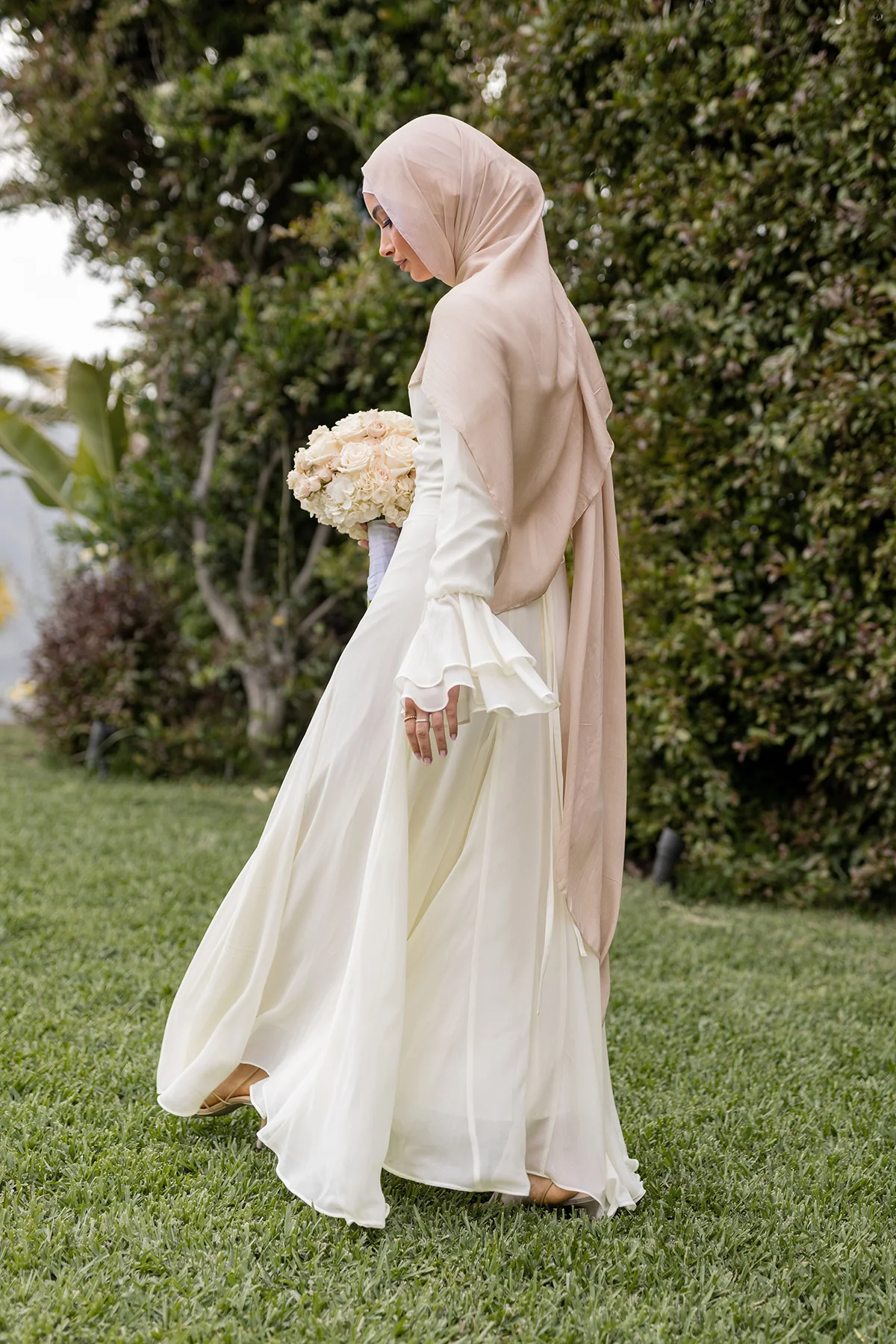 Dana Chiffon Ruffle Maxi Dress- Ivory - Image 10