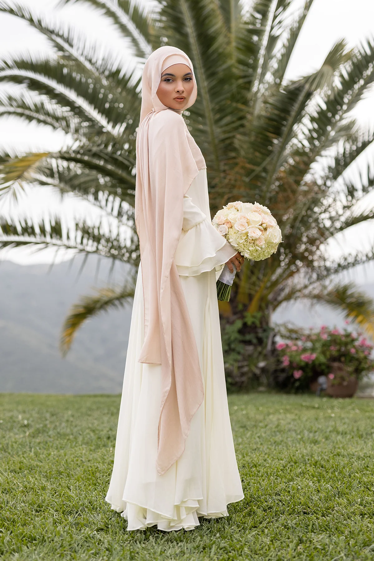 Dana Chiffon Ruffle Maxi Dress- Ivory - Image 12