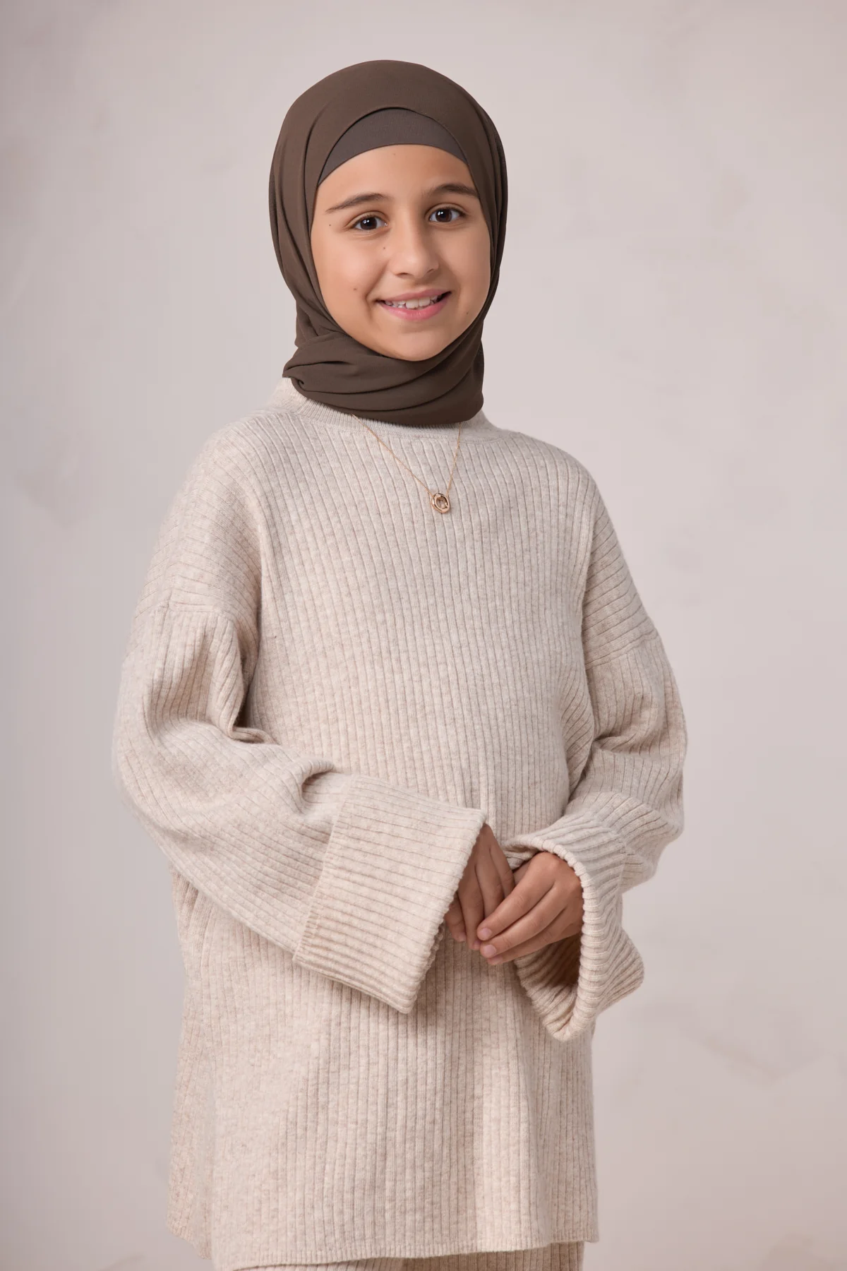 Deniz Kids Knit Matching Set - Almond - Image 6