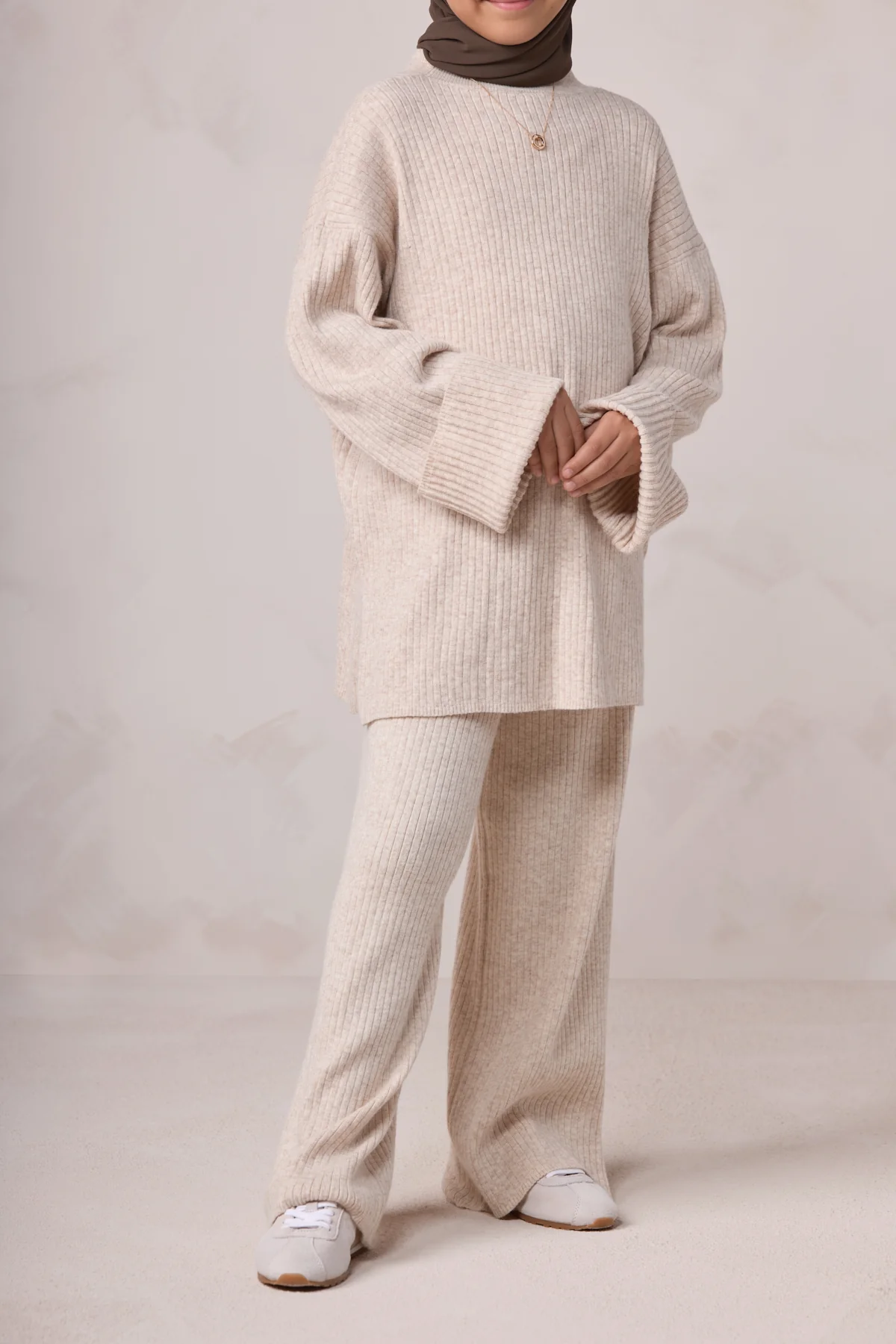 Deniz Kids Knit Matching Set - Almond - Image 8