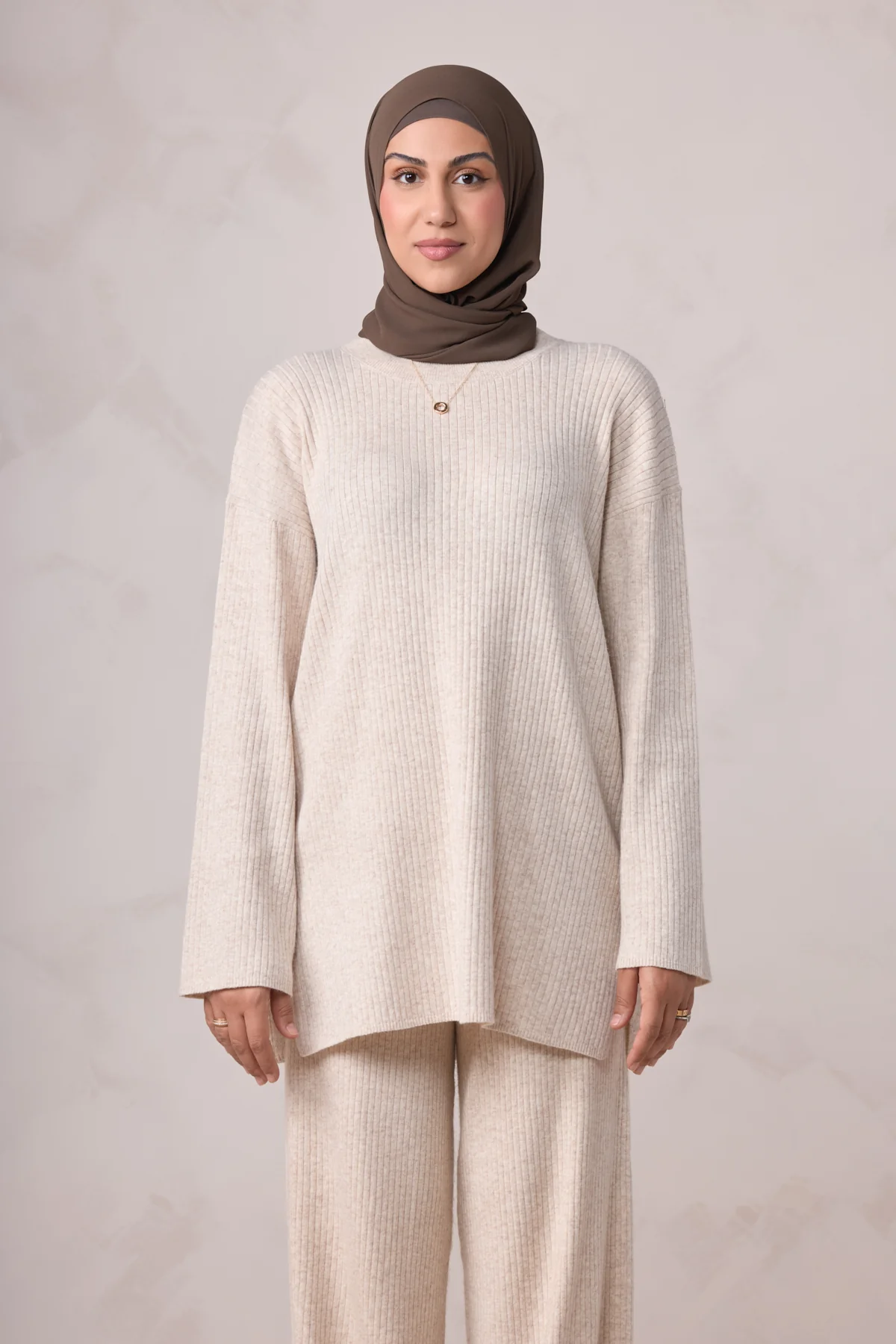 Deniz Knit Matching Set - Almond - Image 21