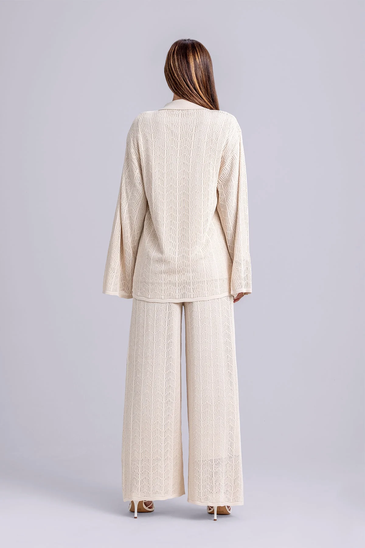 Dina Crochet Top & Pant Set- Oatmeal - Image 6