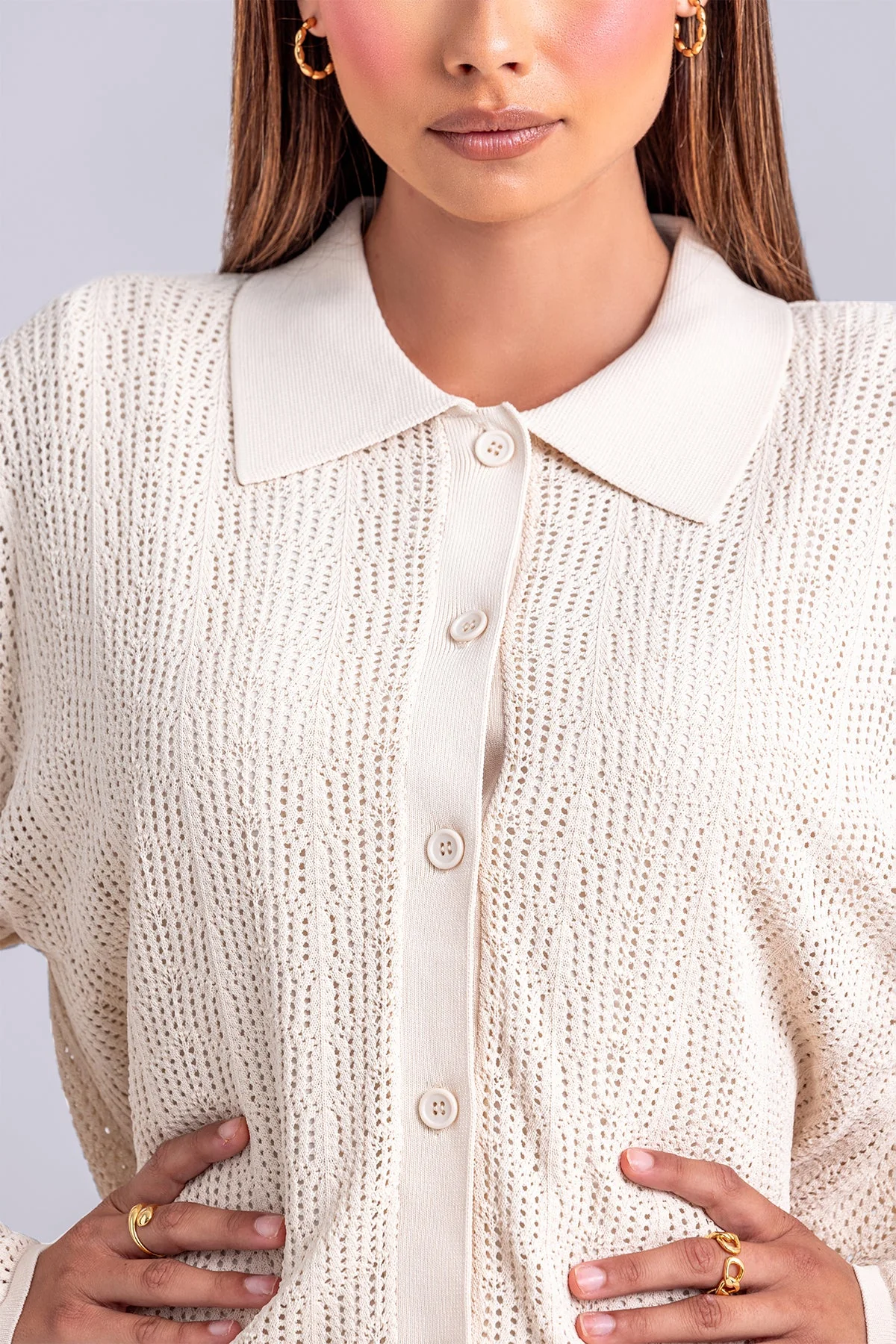 Dina Crochet Top & Pant Set- Oatmeal - Image 8